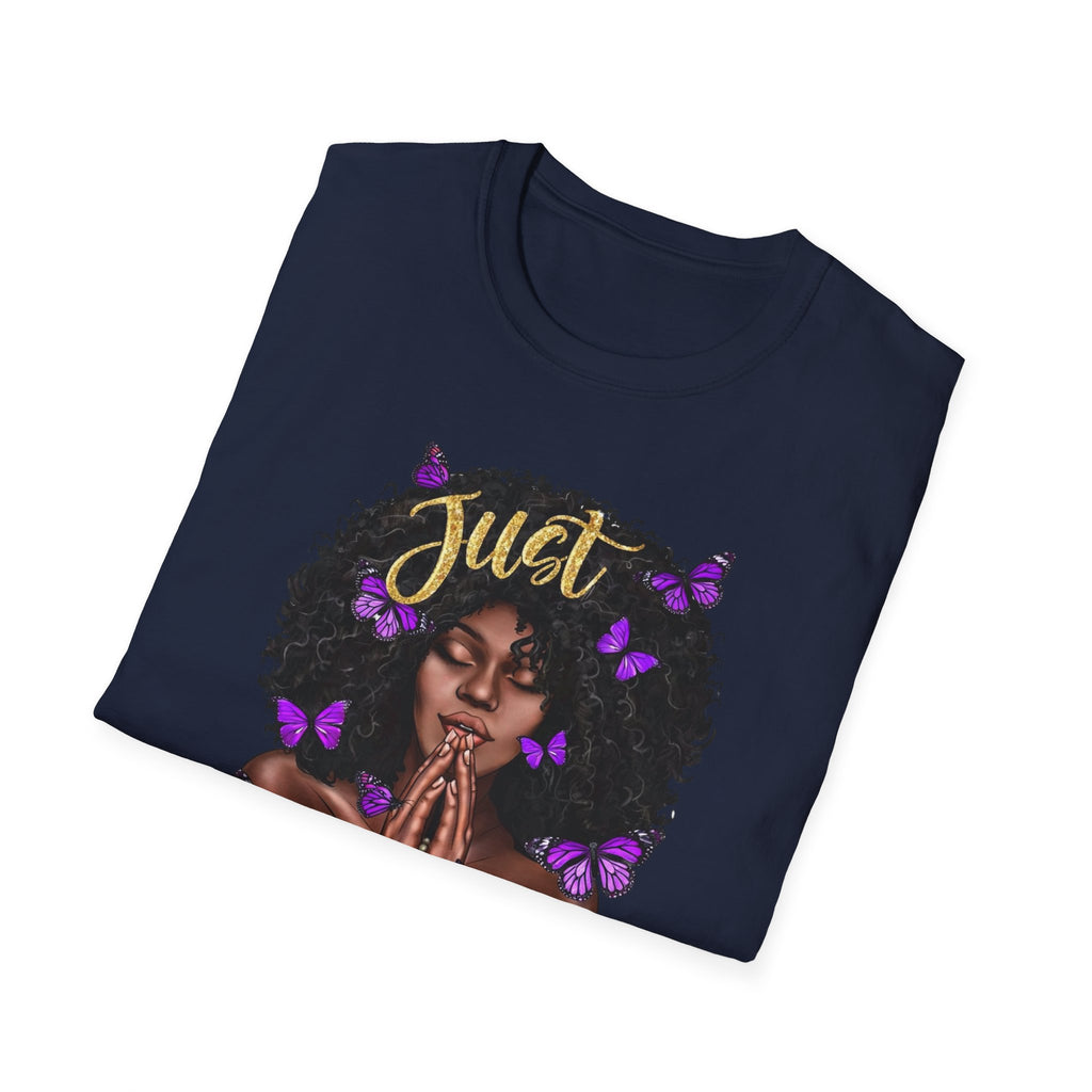 Redeemed Christian Afro Woman T-Shirt – Faith-Based Butterfly Design, Inspirational Black Woman Graphic Tee, Spiritual Gift for Women