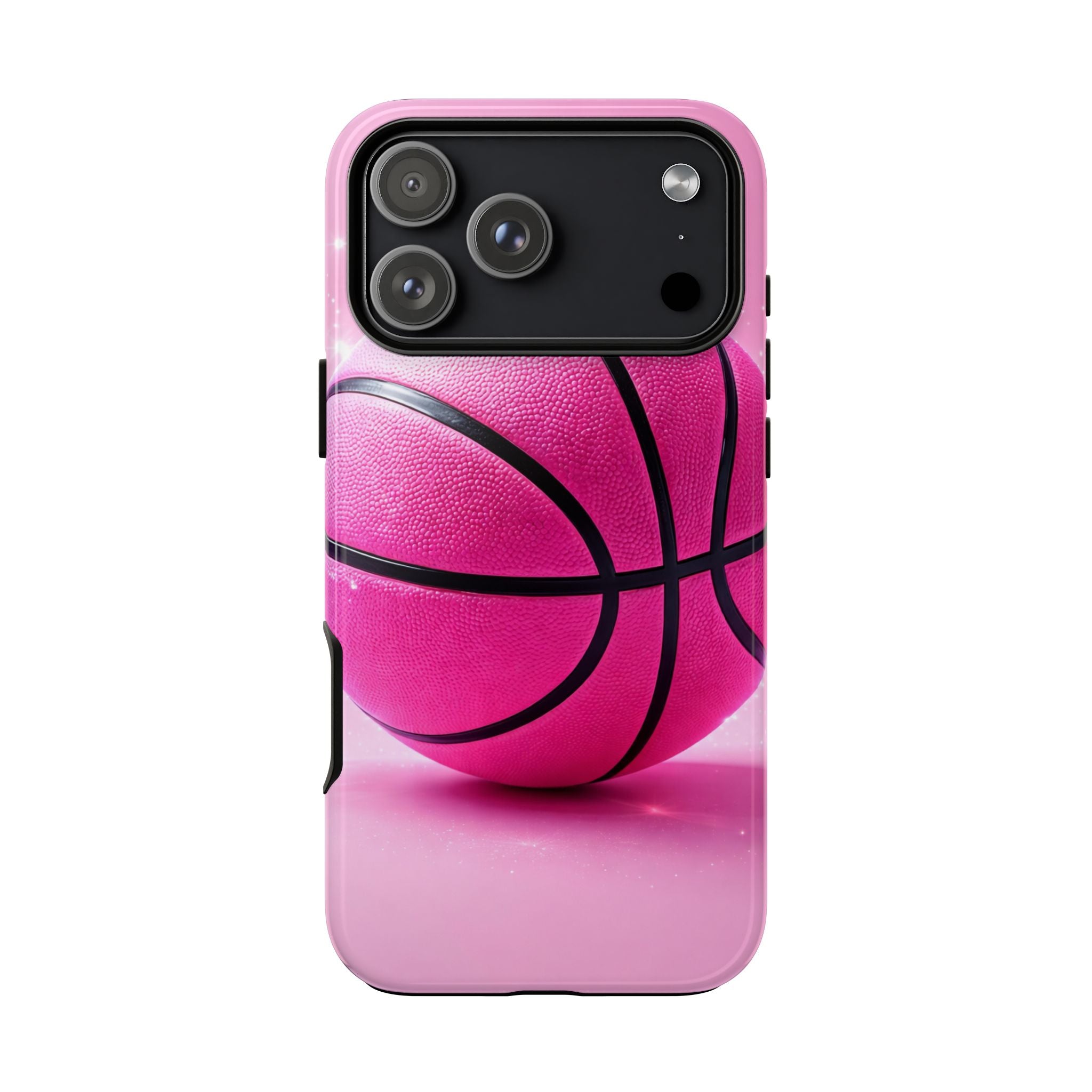 Pink Basketball Phone Case, Aesthetic Sports iPhone & Samsung Case, Cute Girly Athlete Case, Coquette Sport Phone Cover