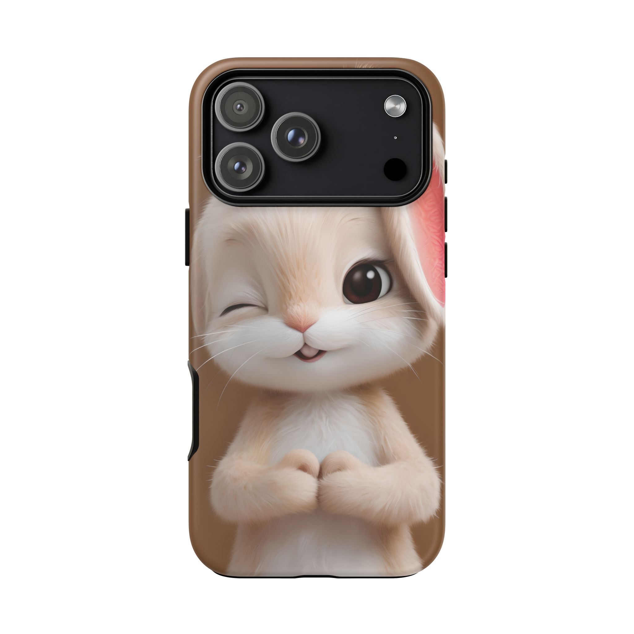 Adorable Kawaii Bunny Phone Case – Cute Winking Rabbit Aesthetic Case – Soft Pastel Bunny Cover – Gift for Bunny Lovers.