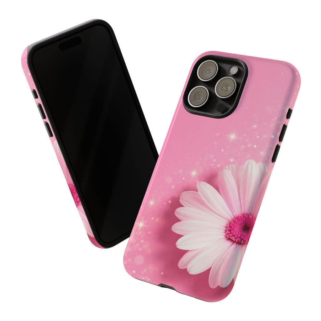 Pink Daisy Phone Case, Aesthetic Floral iPhone & Samsung Case, Cute Flower Phone Cover, Soft Girl Coquette Case, Feminine Pink Case