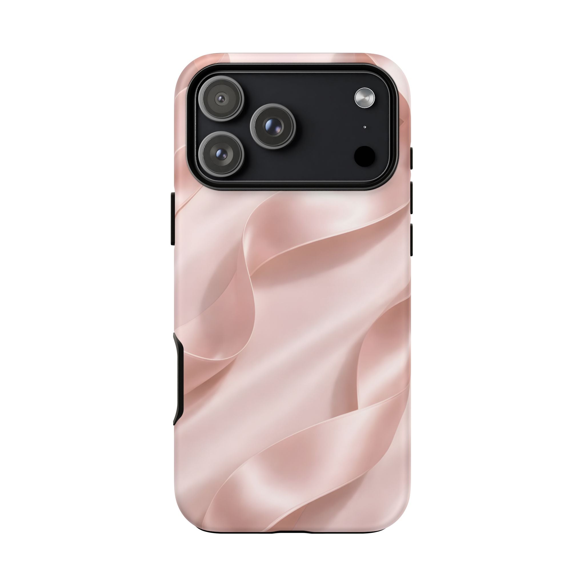 Blush Pink Satin Ribbon Phone Case – Elegant Coquette Aesthetic Luxury iPhone Case, Feminine Designer Bow Phone Cover