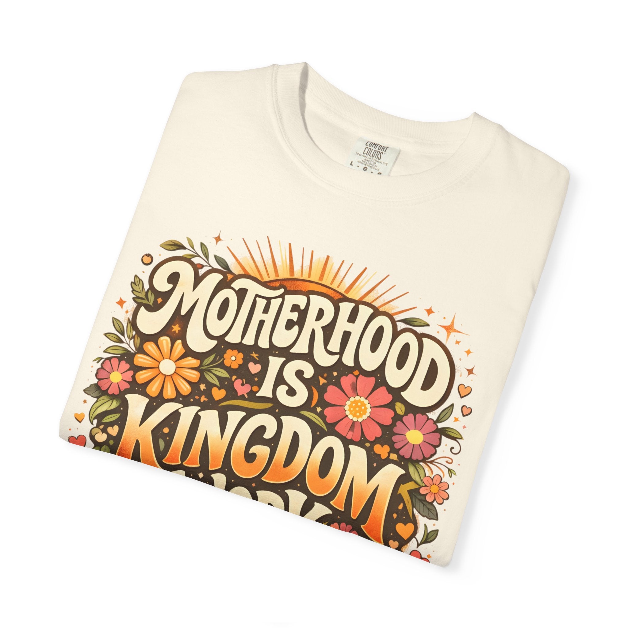 Motherhood Is Kingdom Work T-Shirt — Christian Mom Graphic Tee (Proverbs 31:27)