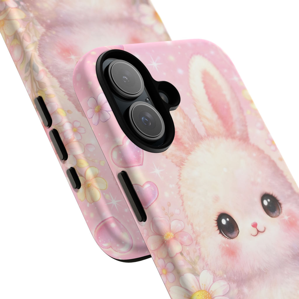 Kawaii Bunny Phone Case – Cute Pastel Bunny Floral Aesthetic iPhone Case, Adorable Kawaii Animal Phone Cover.