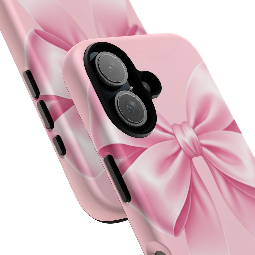 Coquette Pink Bow Phone Case, Cute Aesthetic iPhone Case, Soft Girl Bow Cover, Feminine Girly Phone Case