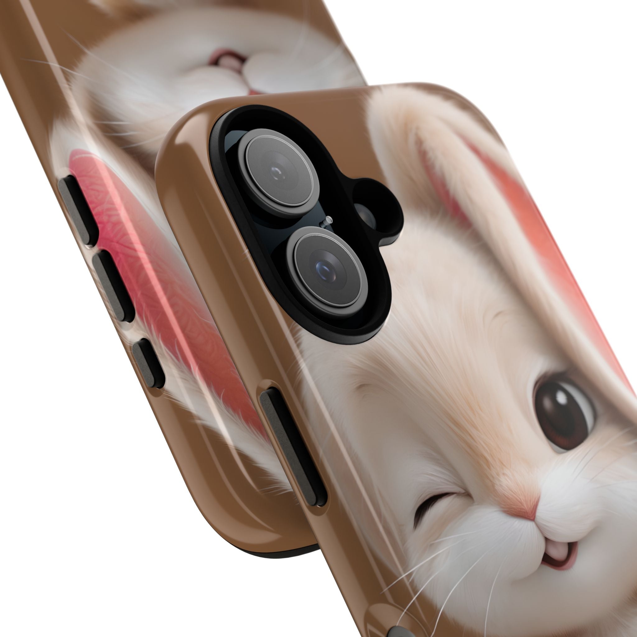 Adorable Kawaii Bunny Phone Case – Cute Winking Rabbit Aesthetic Case – Soft Pastel Bunny Cover – Gift for Bunny Lovers.