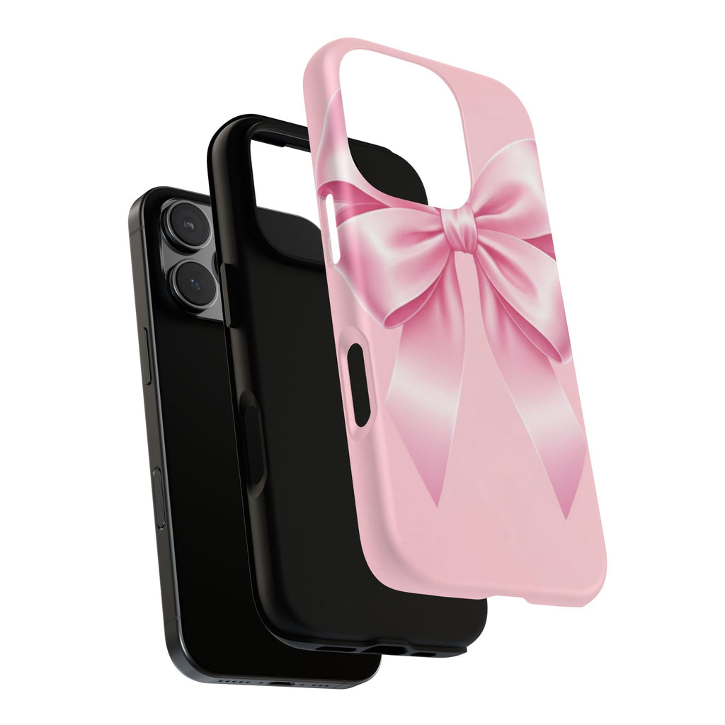 Coquette Pink Bow Phone Case, Cute Aesthetic iPhone Case, Soft Girl Bow Cover, Feminine Girly Phone Case
