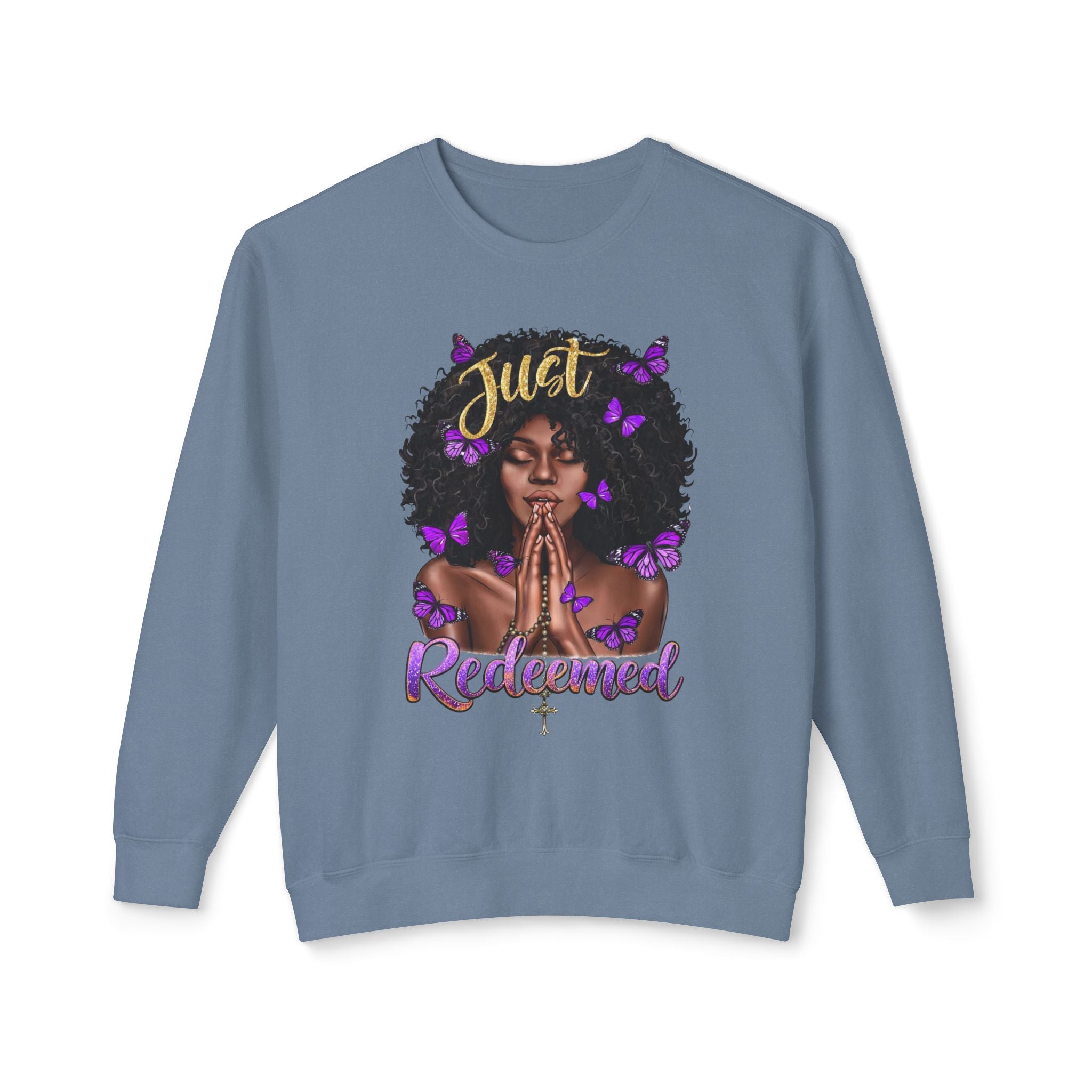 Redeemed Christian Afro Woman T-Shirt – Faith-Based Butterfly Design, Inspirational Black Woman Graphic Tee, Spiritual Gift for Women