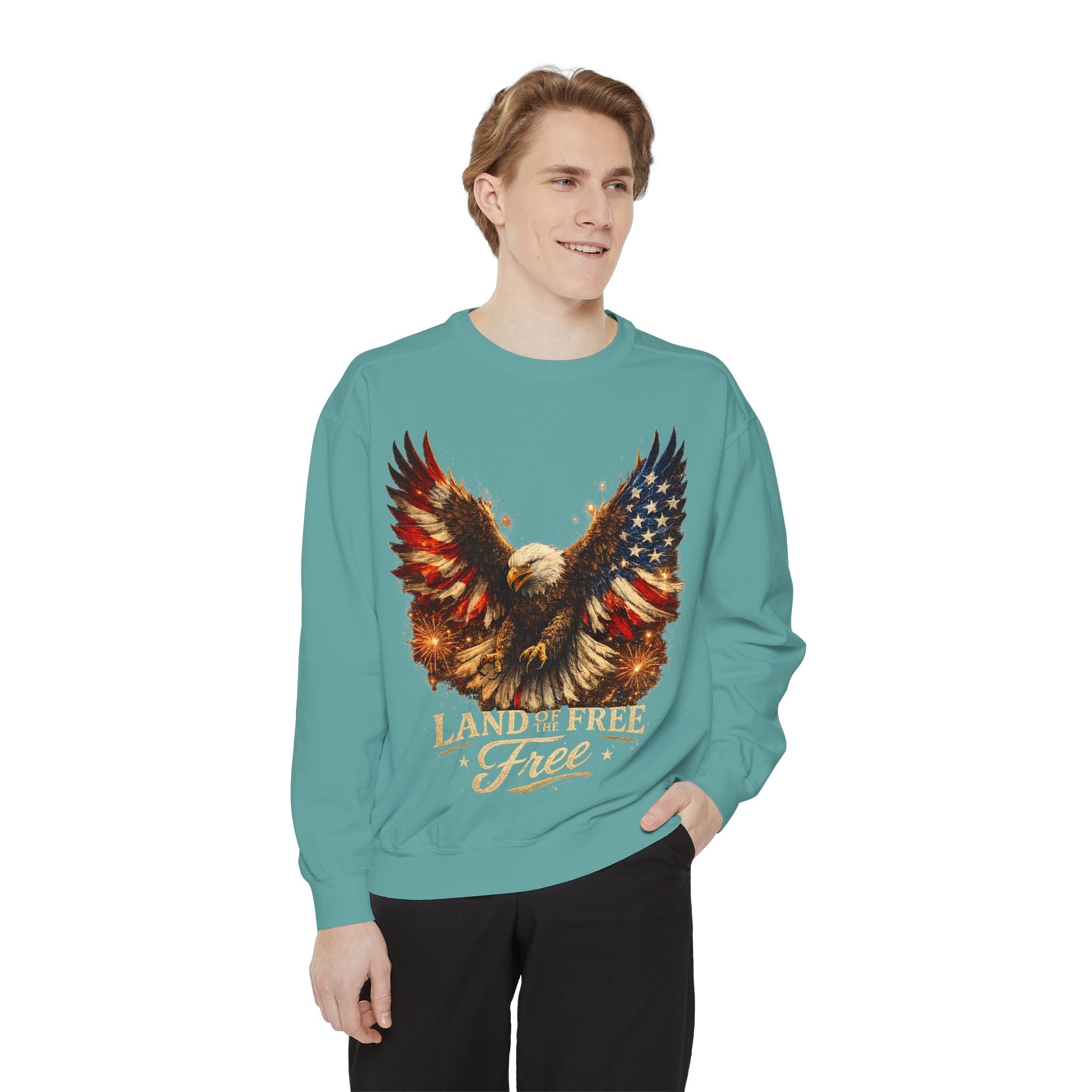 Patriotic Eagle Sweatshirt — Land of the Free Graphic Crewneck