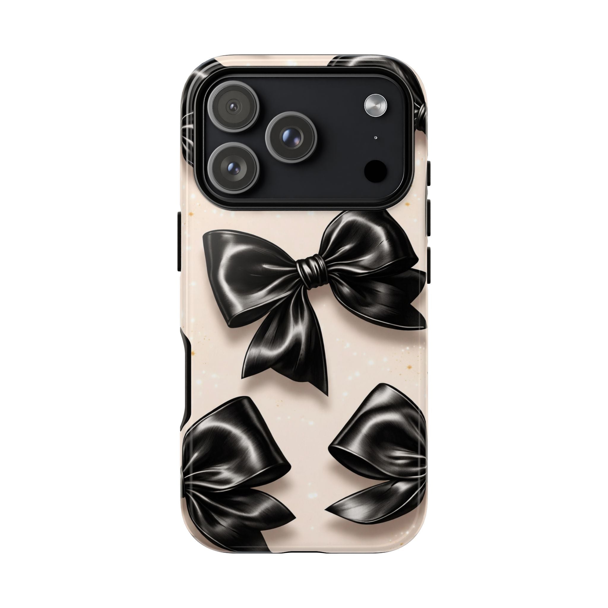 Black Bow Phone Case, Coquette Aesthetic iPhone & Samsung Case, Cute Girly Luxury Bow Cover, Feminine Minimalist Phone Case