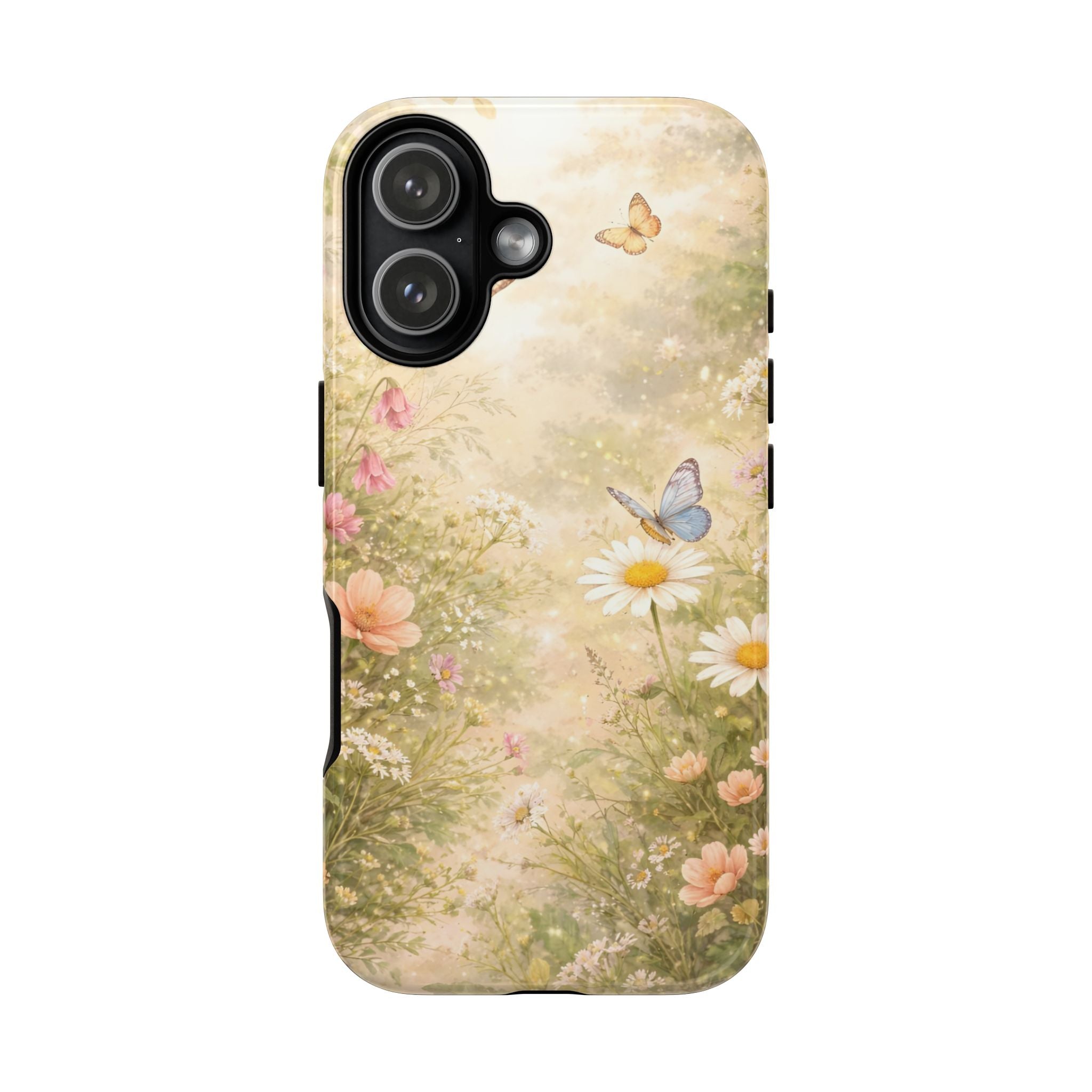 Cottagecore Wildflower Butterfly Phone Case – Vintage Floral Nature Aesthetic iPhone Case, Dreamy Woodland Flower Phone Cover