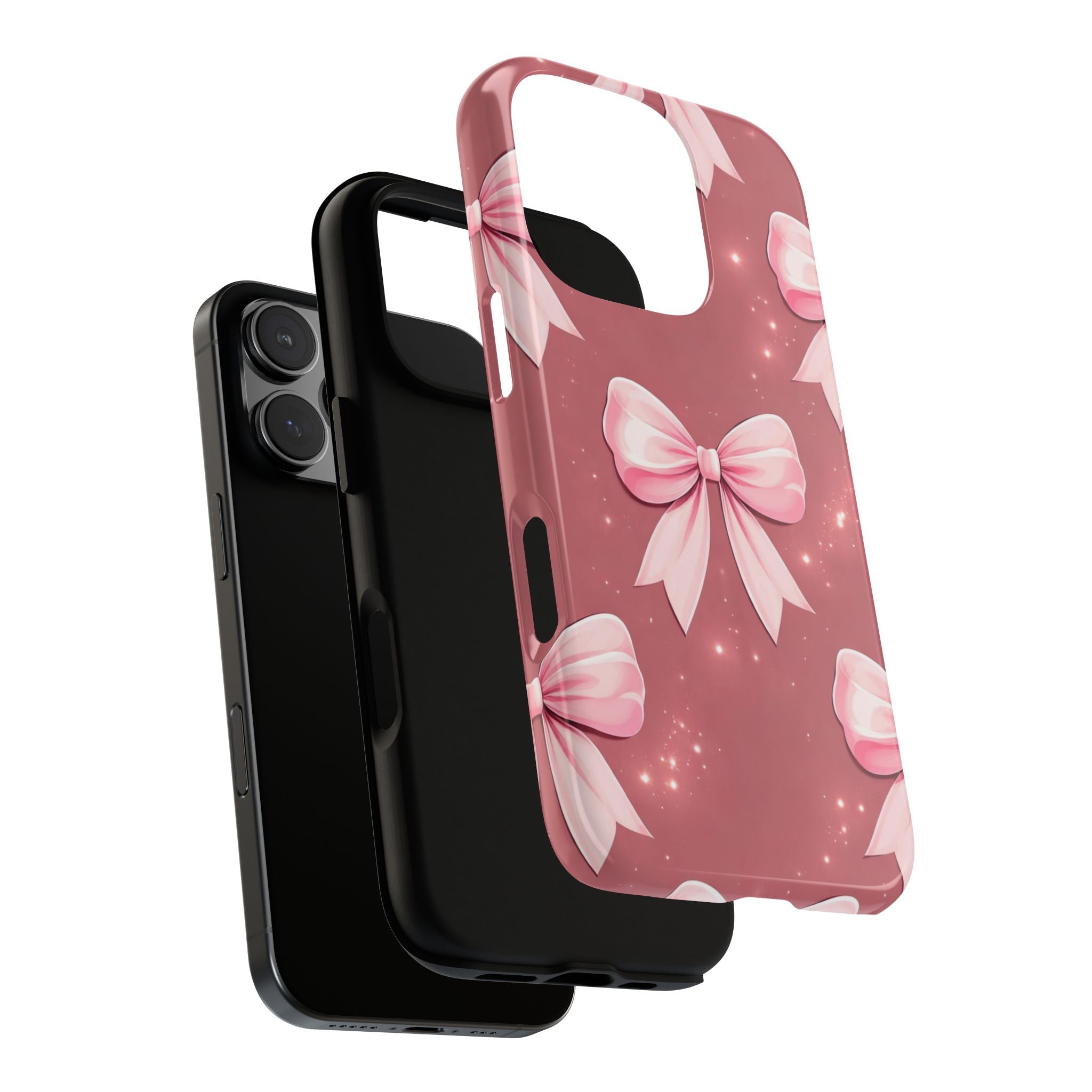 Pink Bow Phone Case, Coquette Aesthetic iPhone & Samsung Case, Cute Girly Pattern Case, Soft Girl Feminine Phone Cover