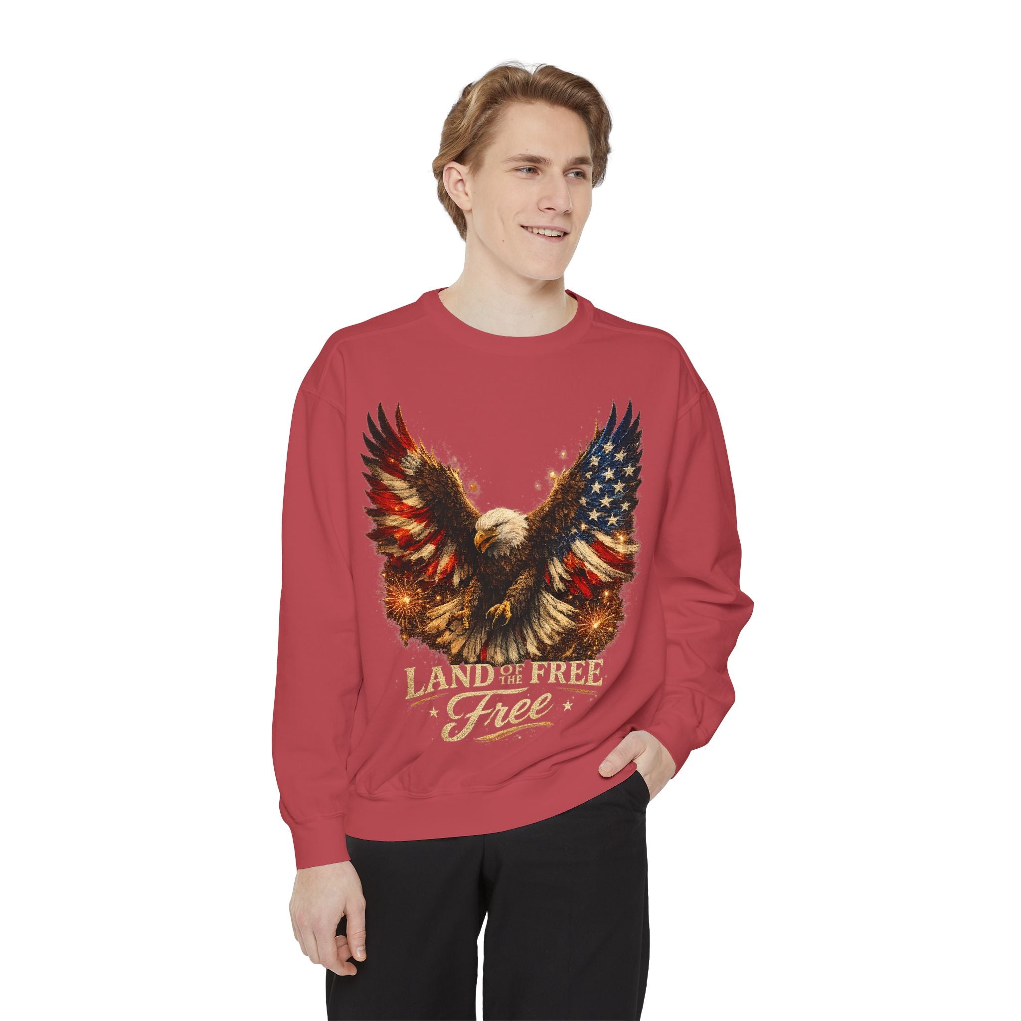 Patriotic Eagle Sweatshirt — Land of the Free Graphic Crewneck