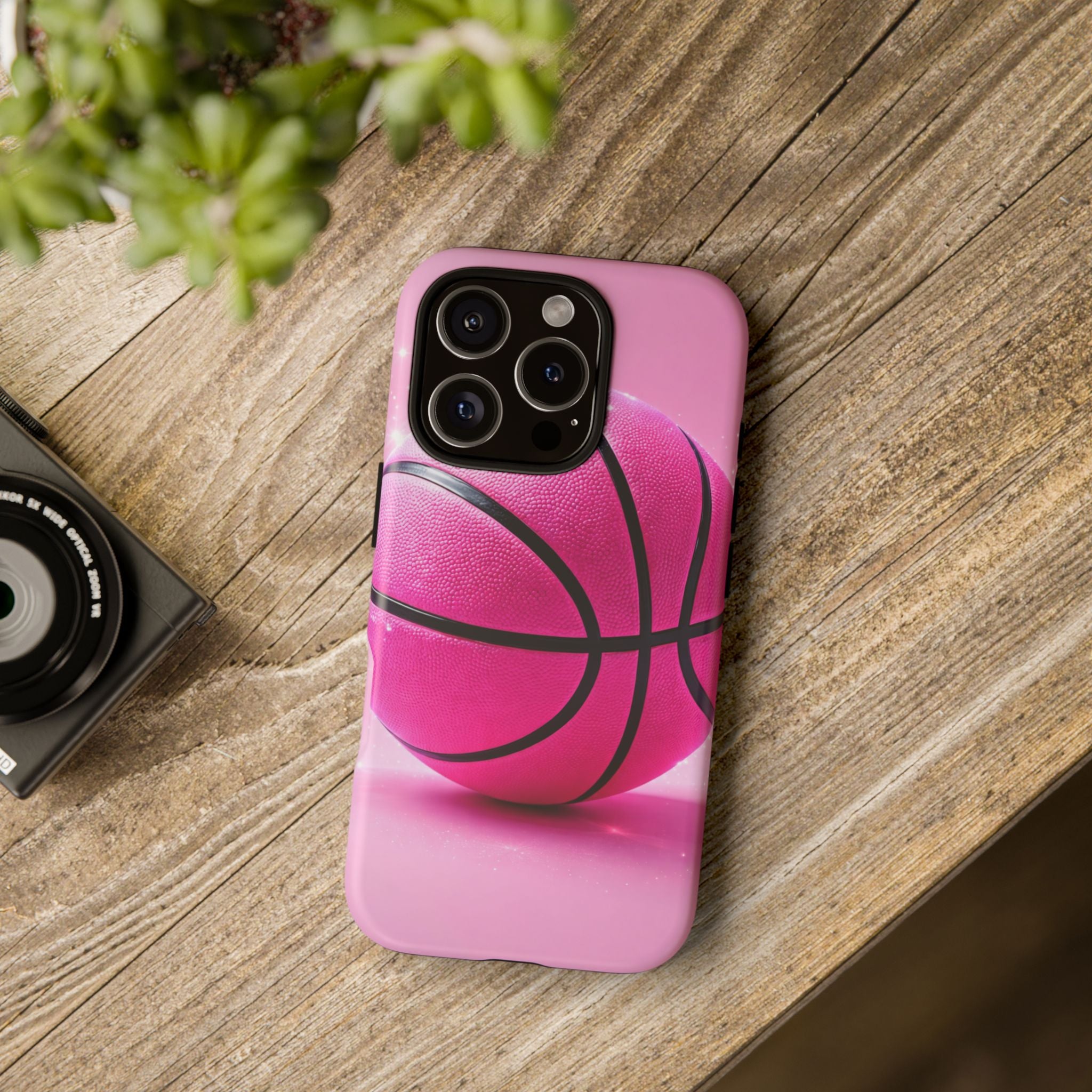 Pink Basketball Phone Case, Aesthetic Sports iPhone & Samsung Case, Cute Girly Athlete Case, Coquette Sport Phone Cover