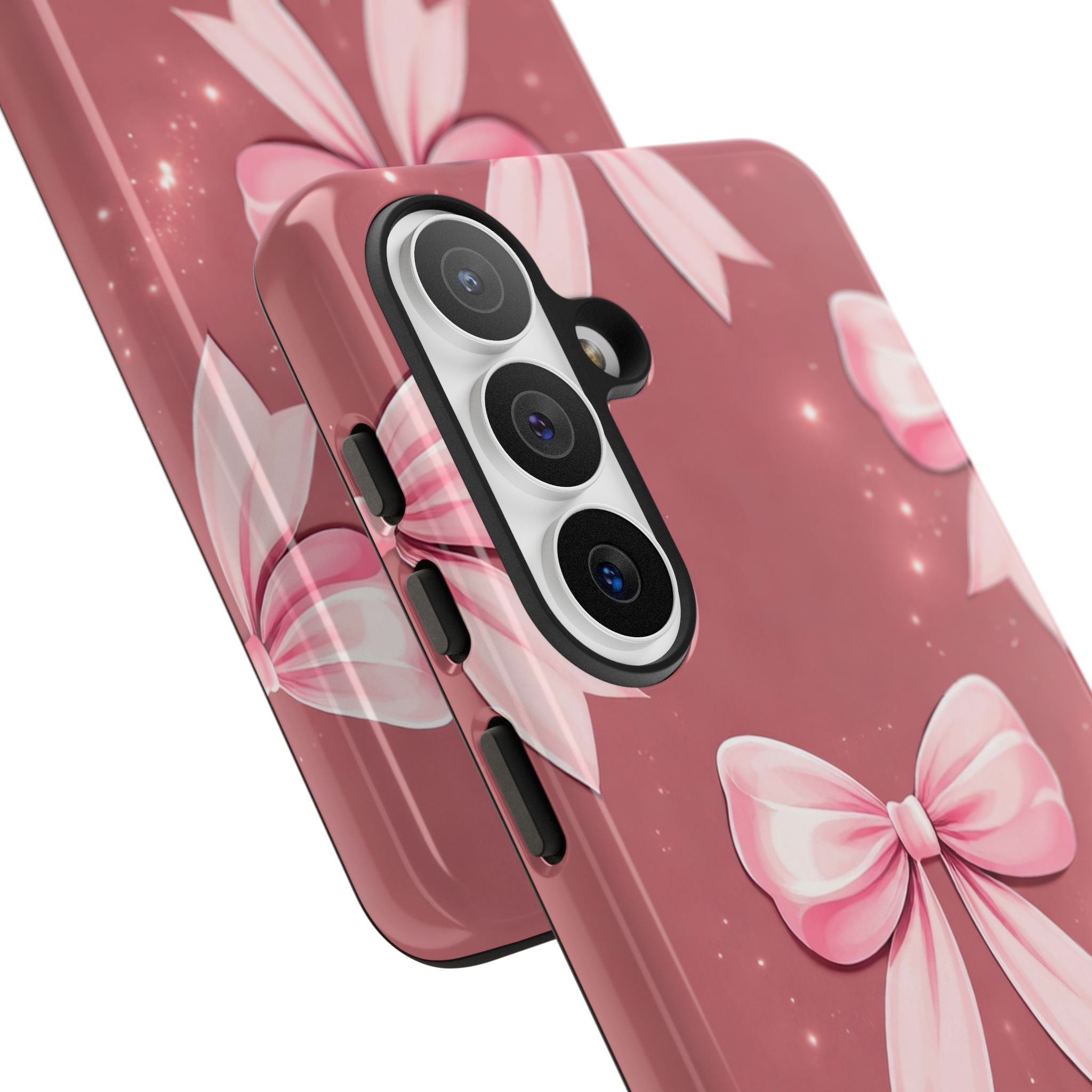 Pink Bow Phone Case, Coquette Aesthetic iPhone & Samsung Case, Cute Girly Pattern Case, Soft Girl Feminine Phone Cover