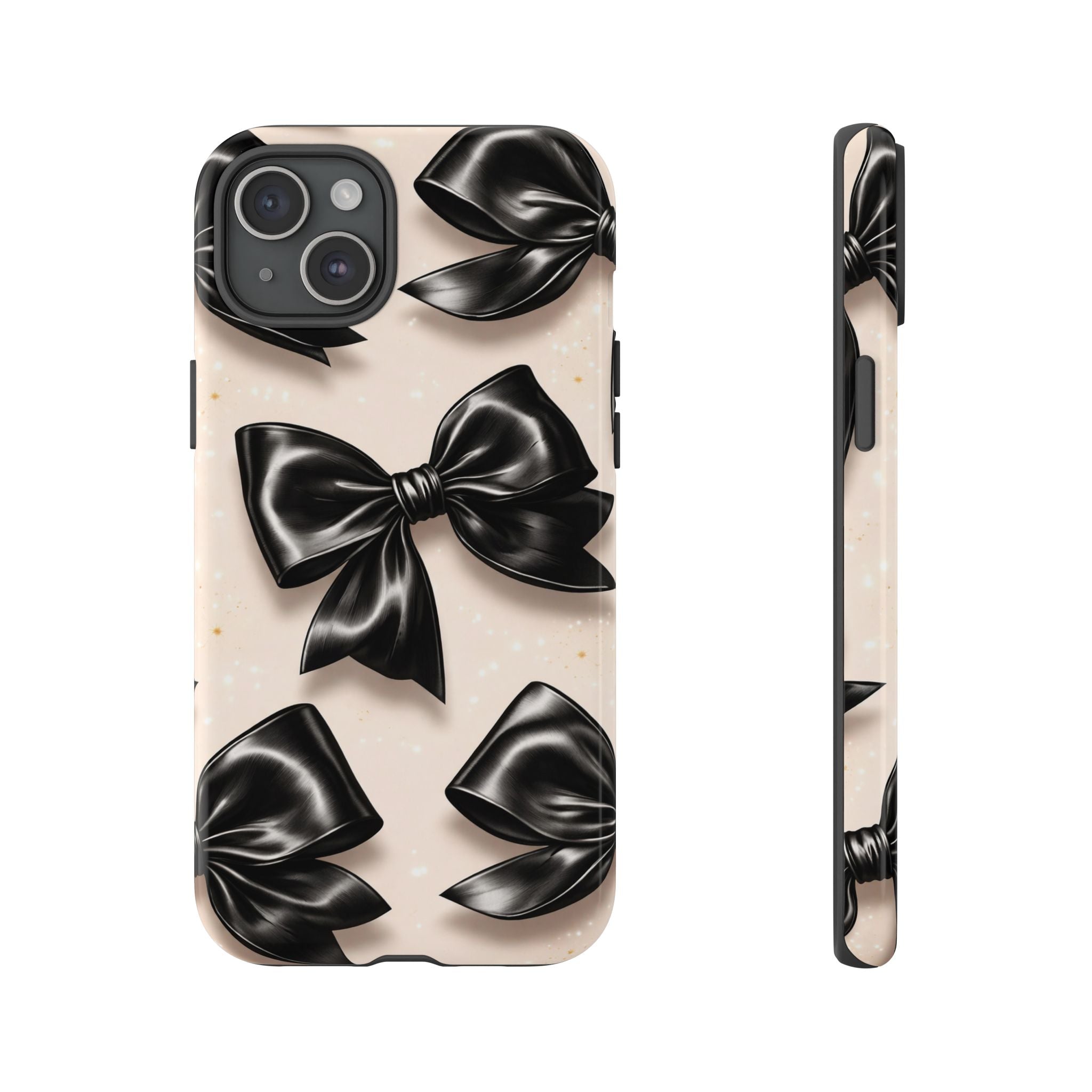Black Bow Phone Case, Coquette Aesthetic iPhone & Samsung Case, Cute Girly Luxury Bow Cover, Feminine Minimalist Phone Case