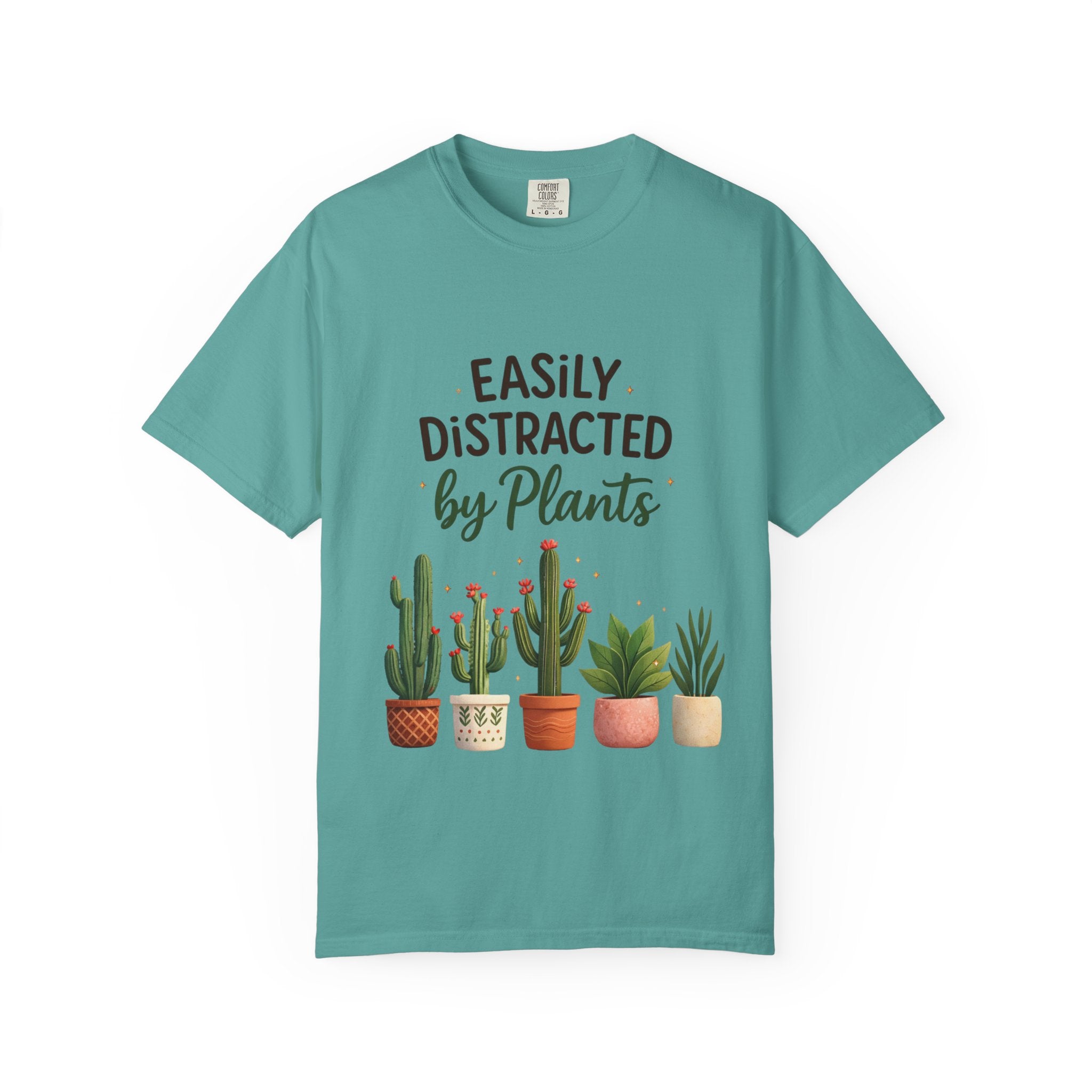 Easily Distracted By Plants Shirt, Plant Lover T-Shirt, Funny Plant Mom Tee, Botanical Lover Gift, Succulent Cactus Shirt, Unisex Graphic Tee