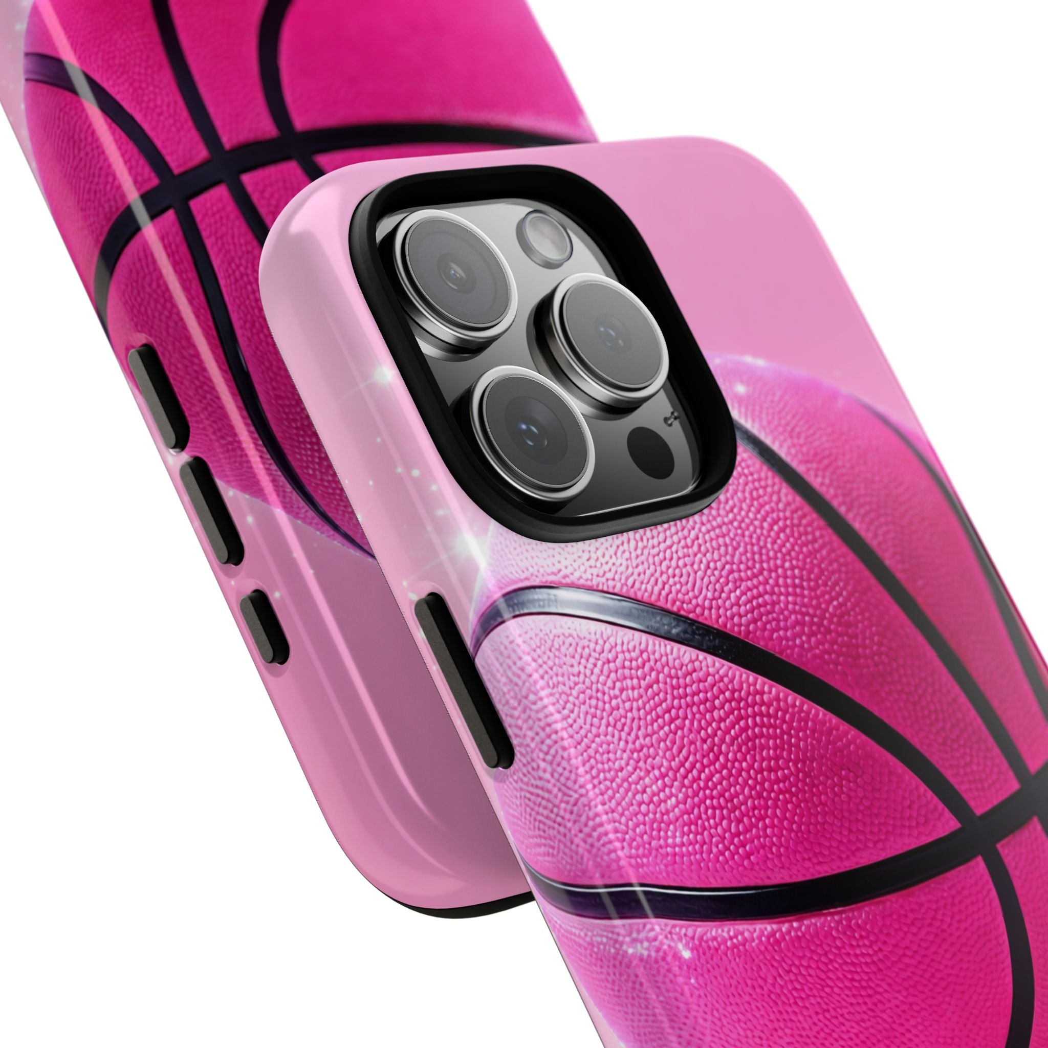 Pink Basketball Phone Case, Aesthetic Sports iPhone & Samsung Case, Cute Girly Athlete Case, Coquette Sport Phone Cover