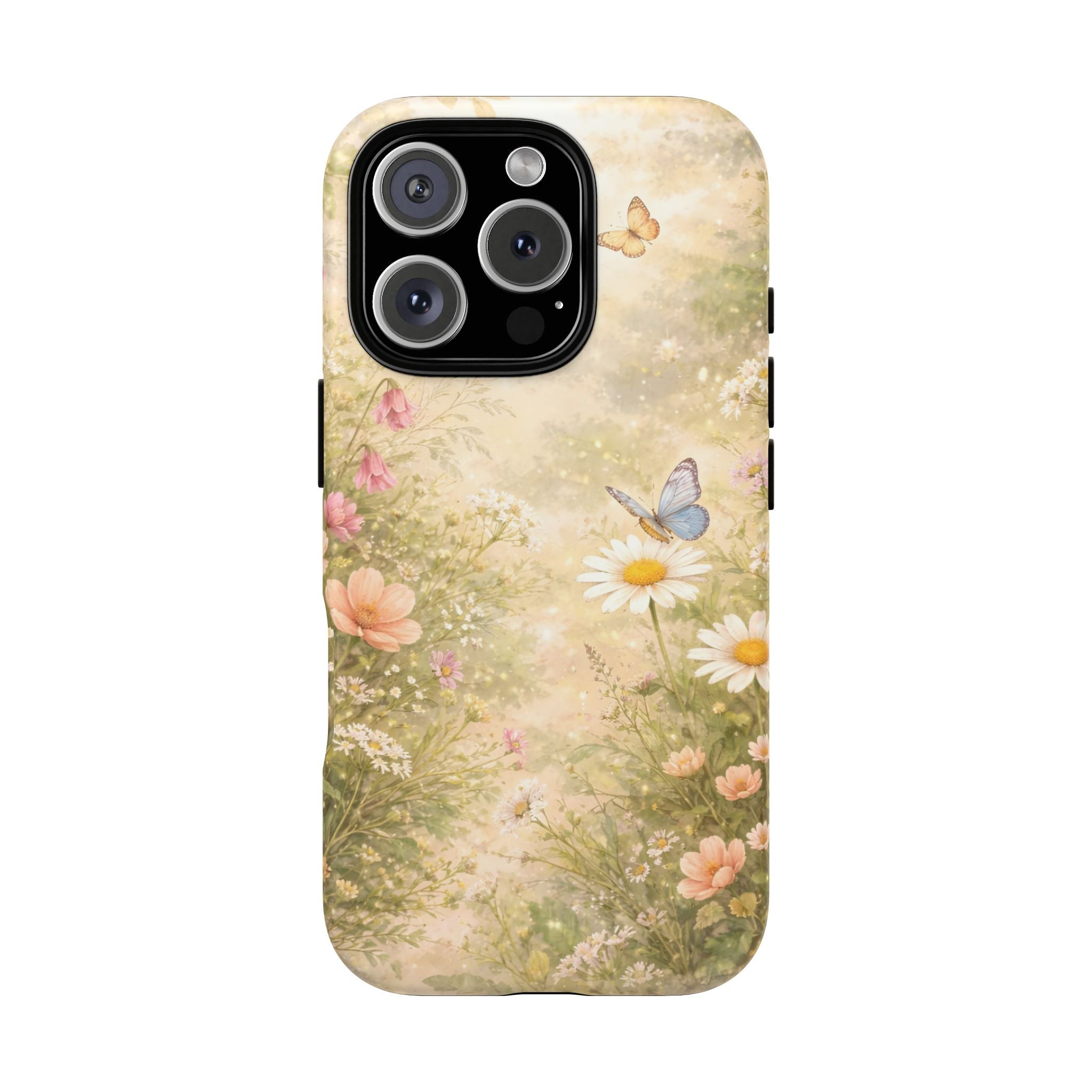 Cottagecore Wildflower Butterfly Phone Case – Vintage Floral Nature Aesthetic iPhone Case, Dreamy Woodland Flower Phone Cover