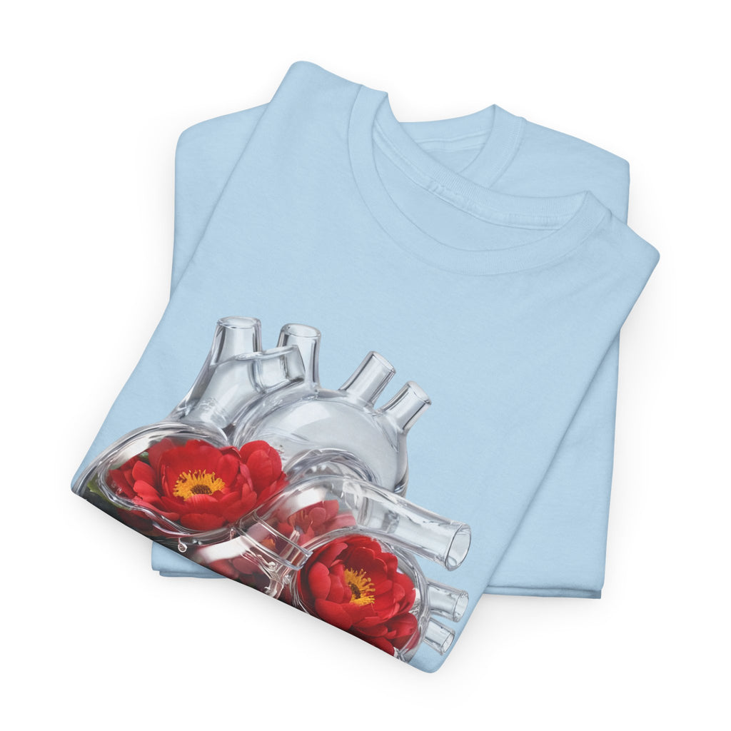 Floral Anatomical Heart T-Shirt — Botanical Heart Illustration Tee