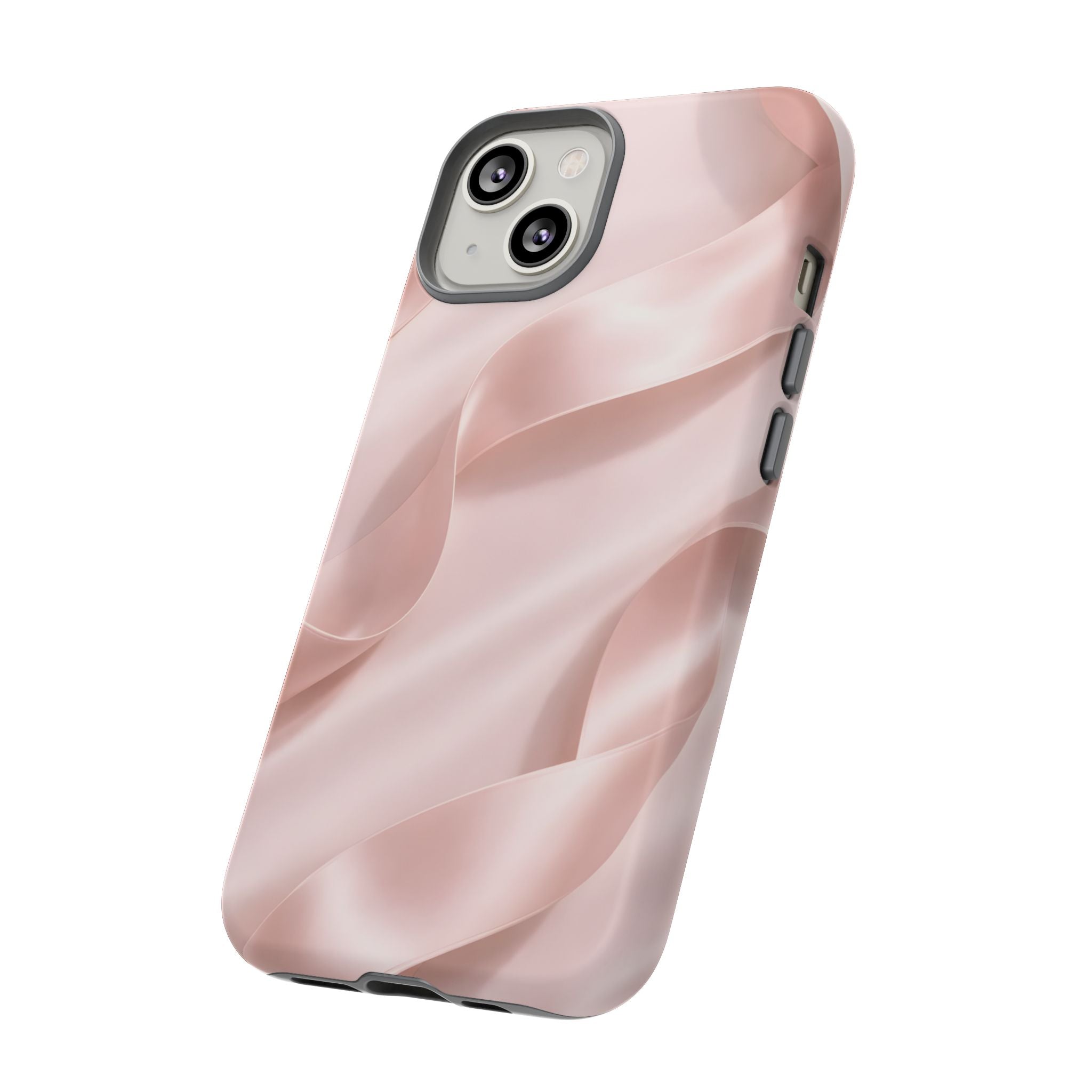 Blush Pink Satin Ribbon Phone Case – Elegant Coquette Aesthetic Luxury iPhone Case, Feminine Designer Bow Phone Cover
