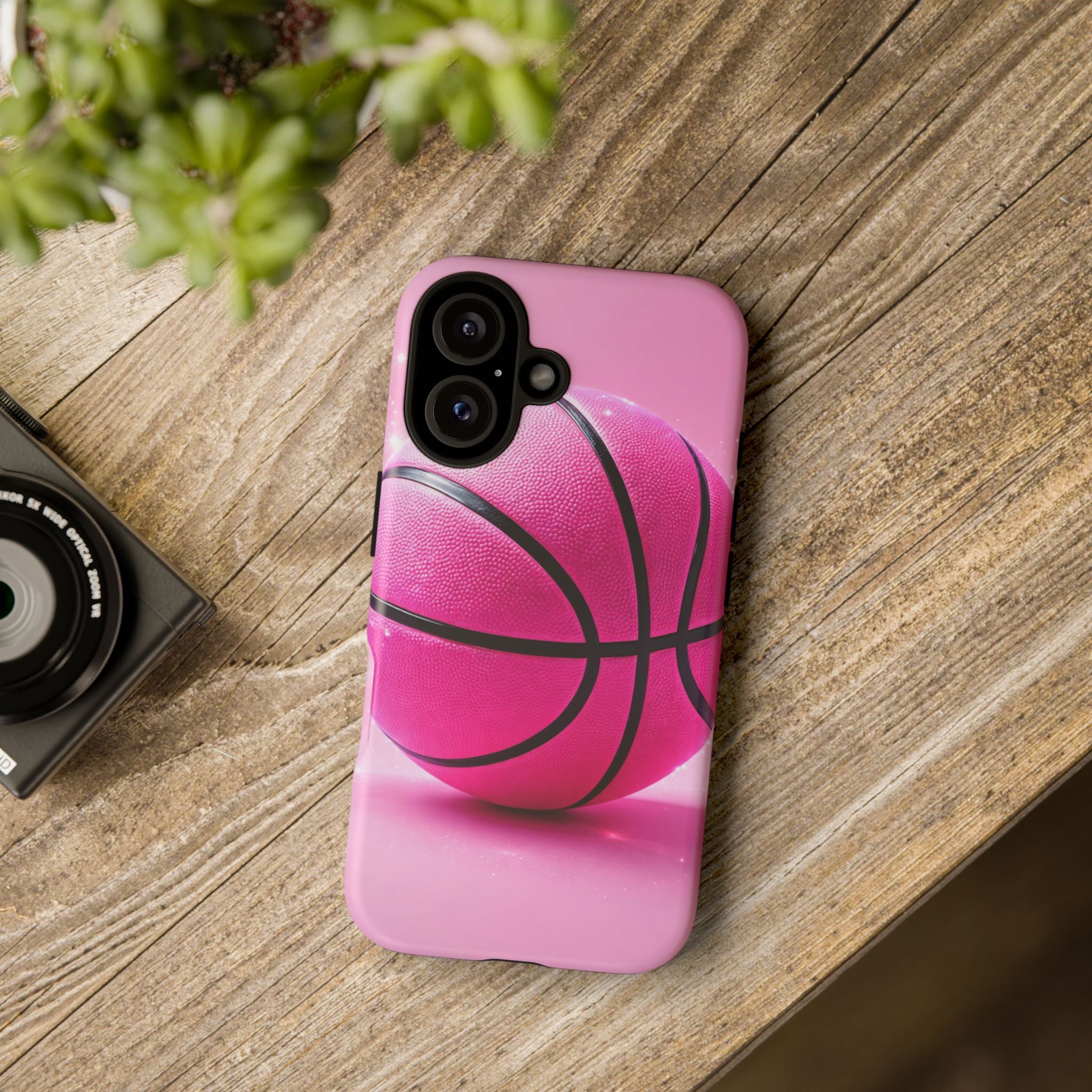 Pink Basketball Phone Case, Aesthetic Sports iPhone & Samsung Case, Cute Girly Athlete Case, Coquette Sport Phone Cover