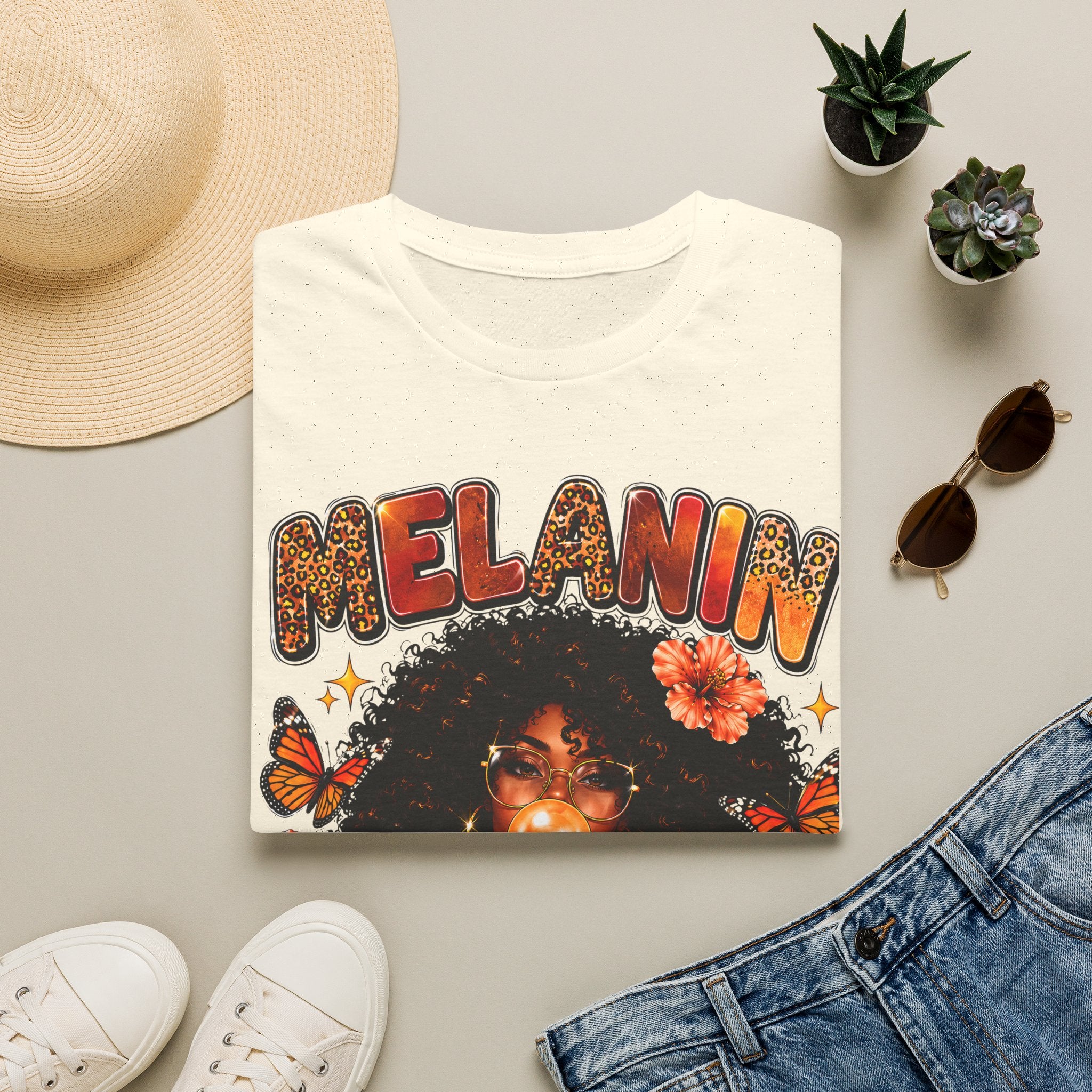 Melanin Poppin Shirt, Black Woman Afro T-Shirt, Leopard Print Melanin Tee, Empowerment Graphic Shirt, Black Girl Magic Gift