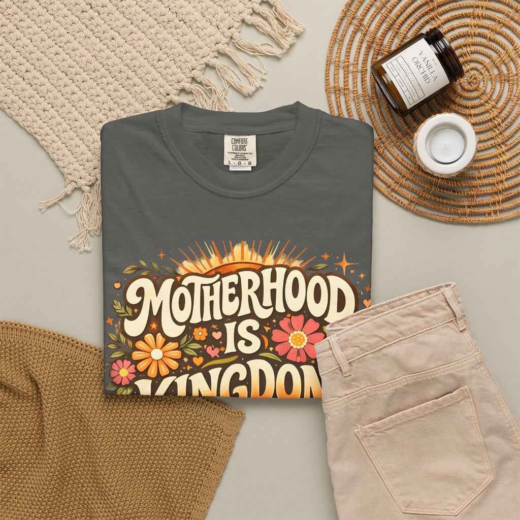 Motherhood Is Kingdom Work T-Shirt — Christian Mom Graphic Tee (Proverbs 31:27)