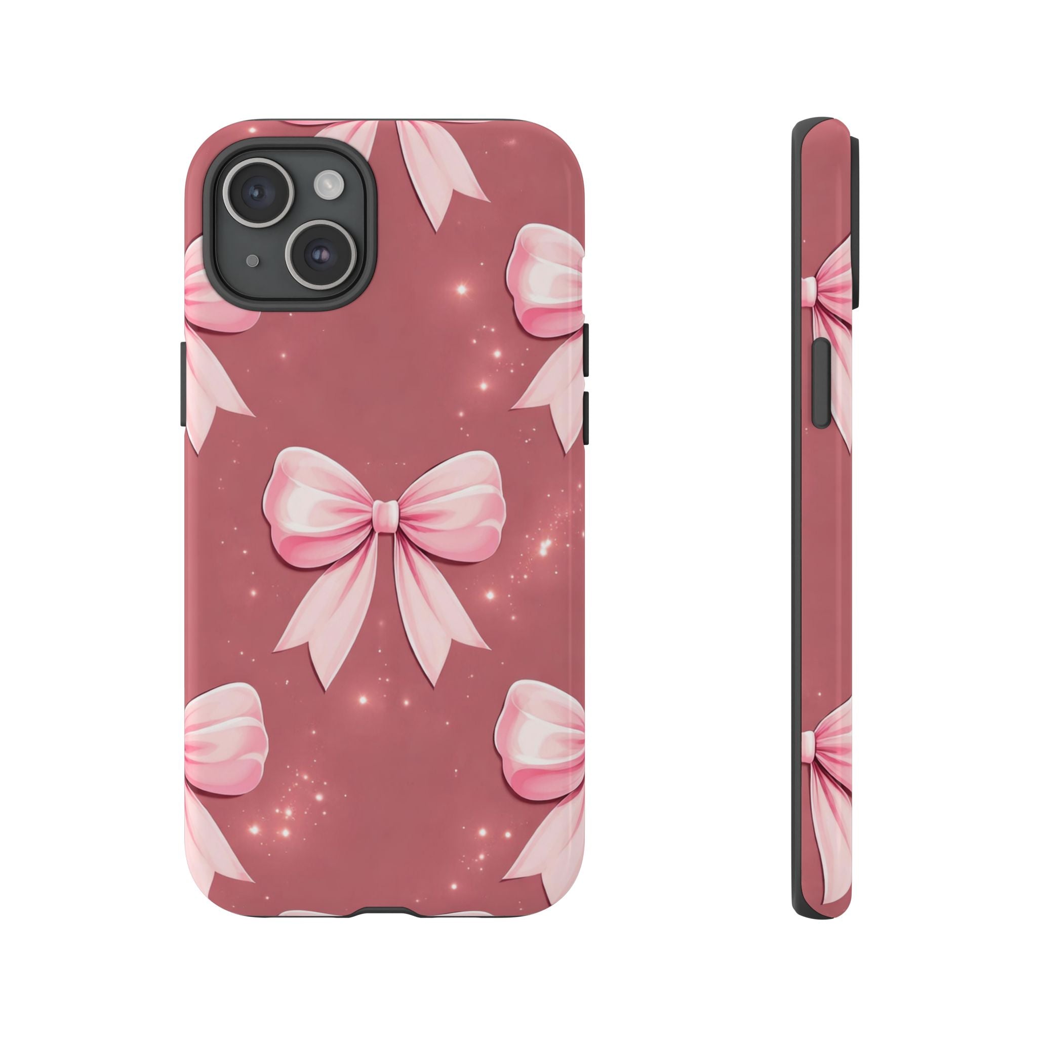 Pink Bow Phone Case, Coquette Aesthetic iPhone & Samsung Case, Cute Girly Pattern Case, Soft Girl Feminine Phone Cover
