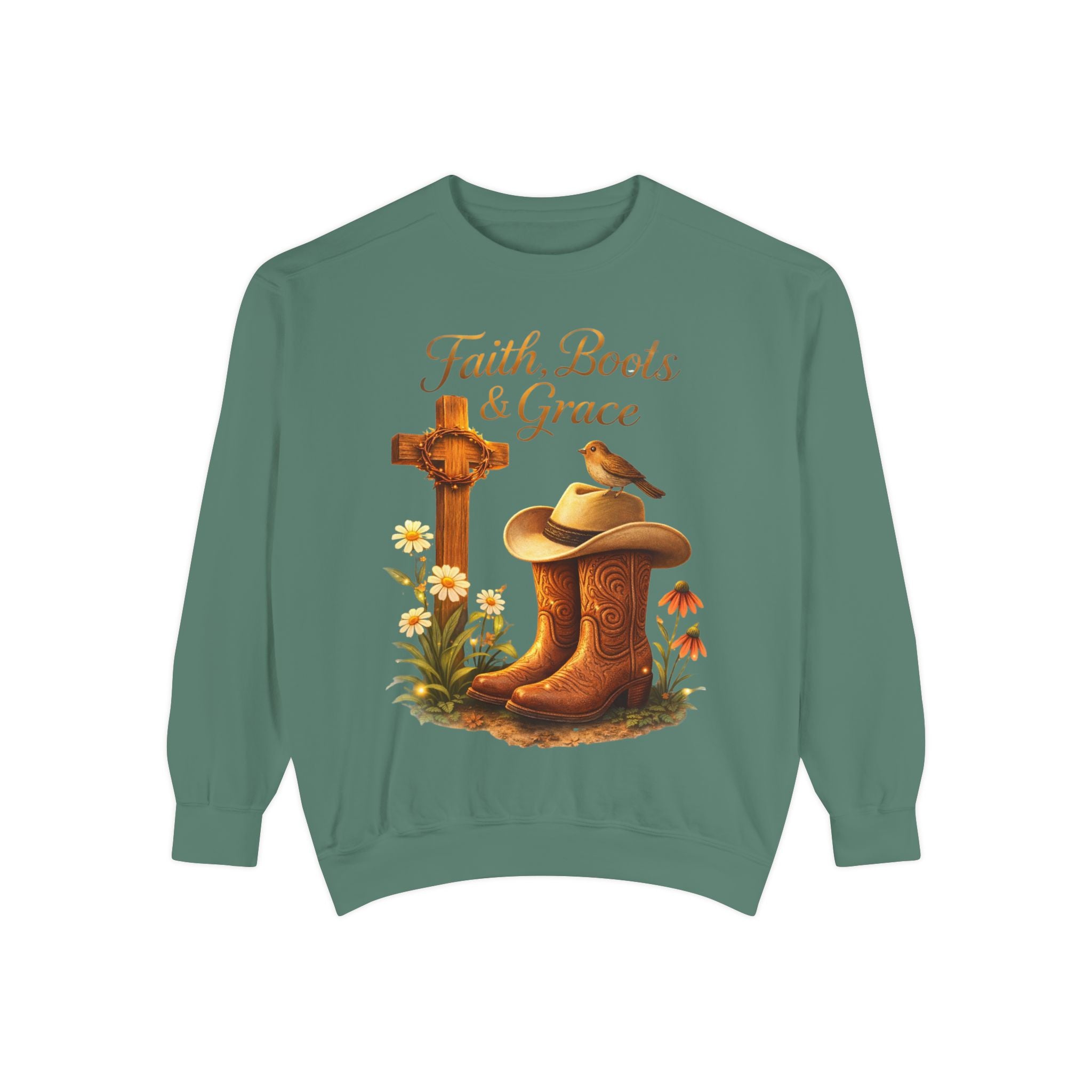 Faith Boots and Grace Shirt – Western Christian Cowgirl Tee, Faith-Based Graphic Shirt, Cute Country Girl Gift, Boutique Style T-Shirt