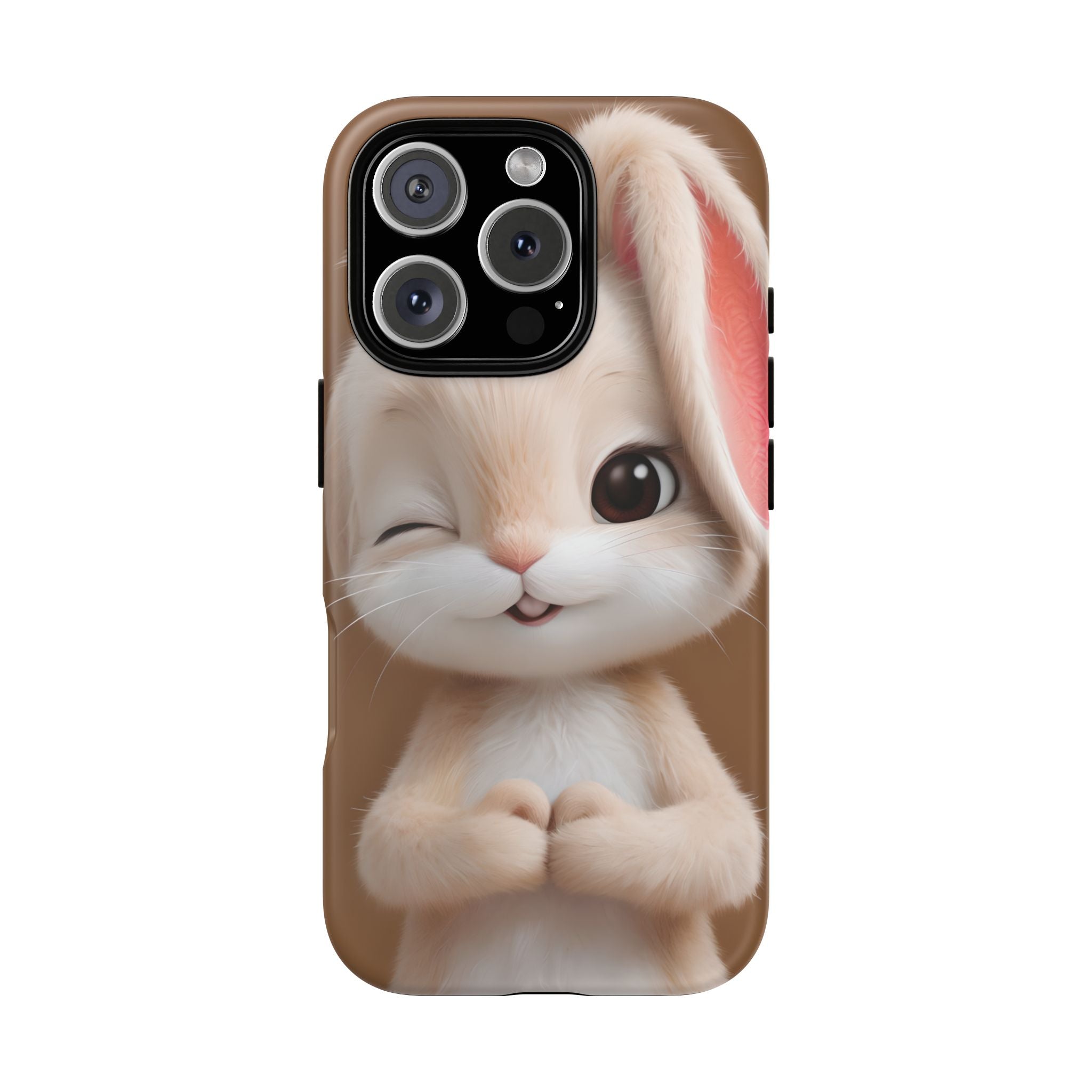 Adorable Kawaii Bunny Phone Case – Cute Winking Rabbit Aesthetic Case – Soft Pastel Bunny Cover – Gift for Bunny Lovers.