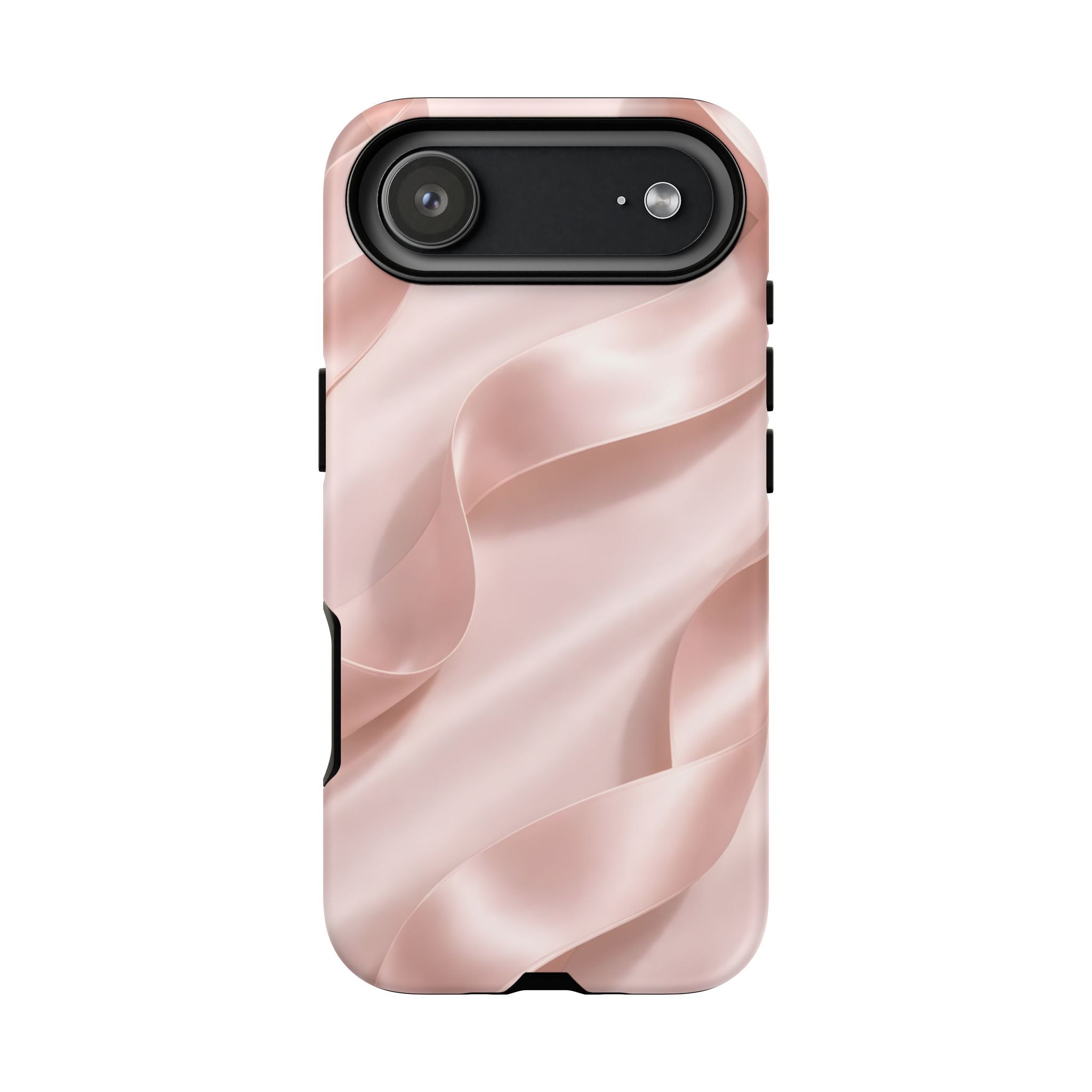 Blush Pink Satin Ribbon Phone Case – Elegant Coquette Aesthetic Luxury iPhone Case, Feminine Designer Bow Phone Cover