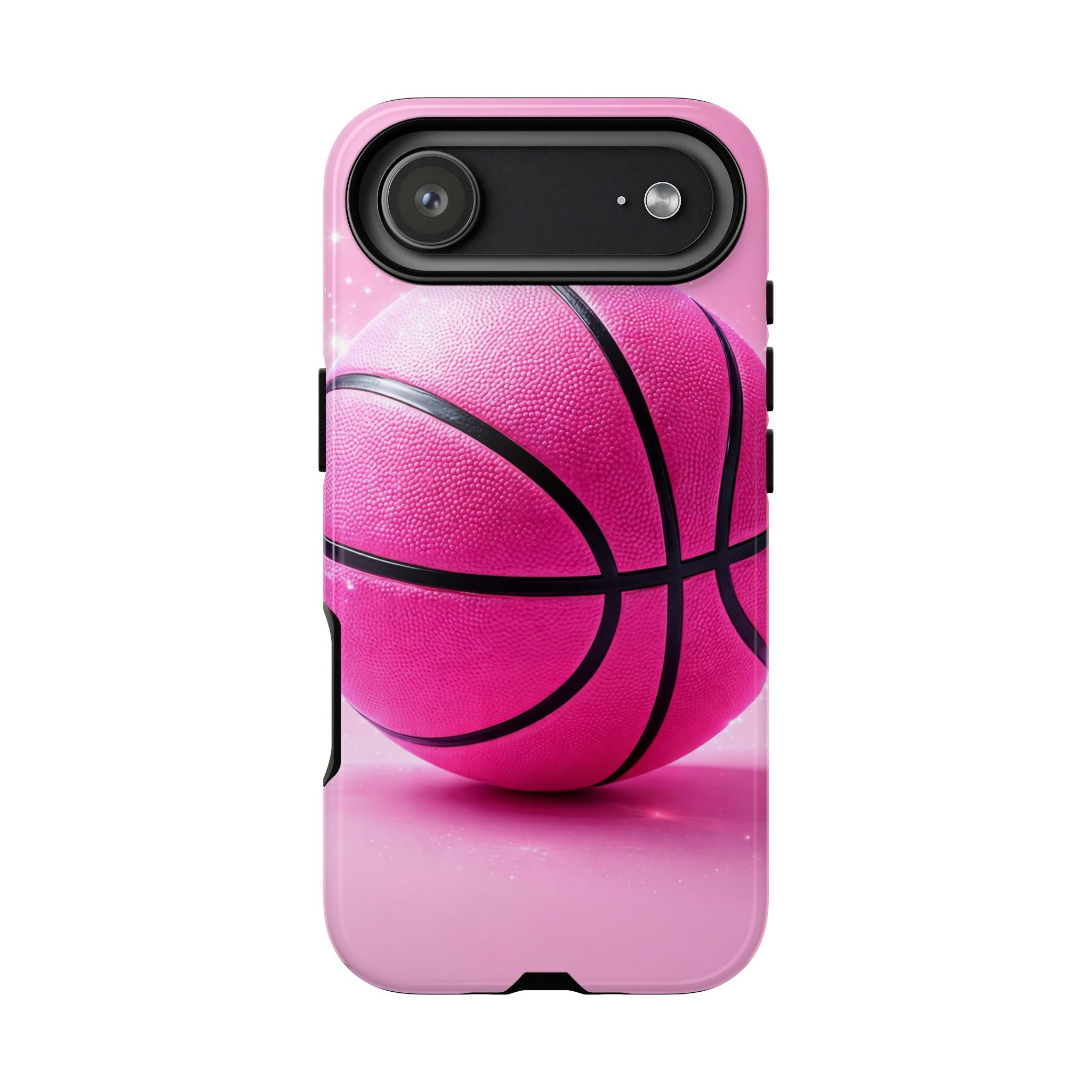 Pink Basketball Phone Case, Aesthetic Sports iPhone & Samsung Case, Cute Girly Athlete Case, Coquette Sport Phone Cover