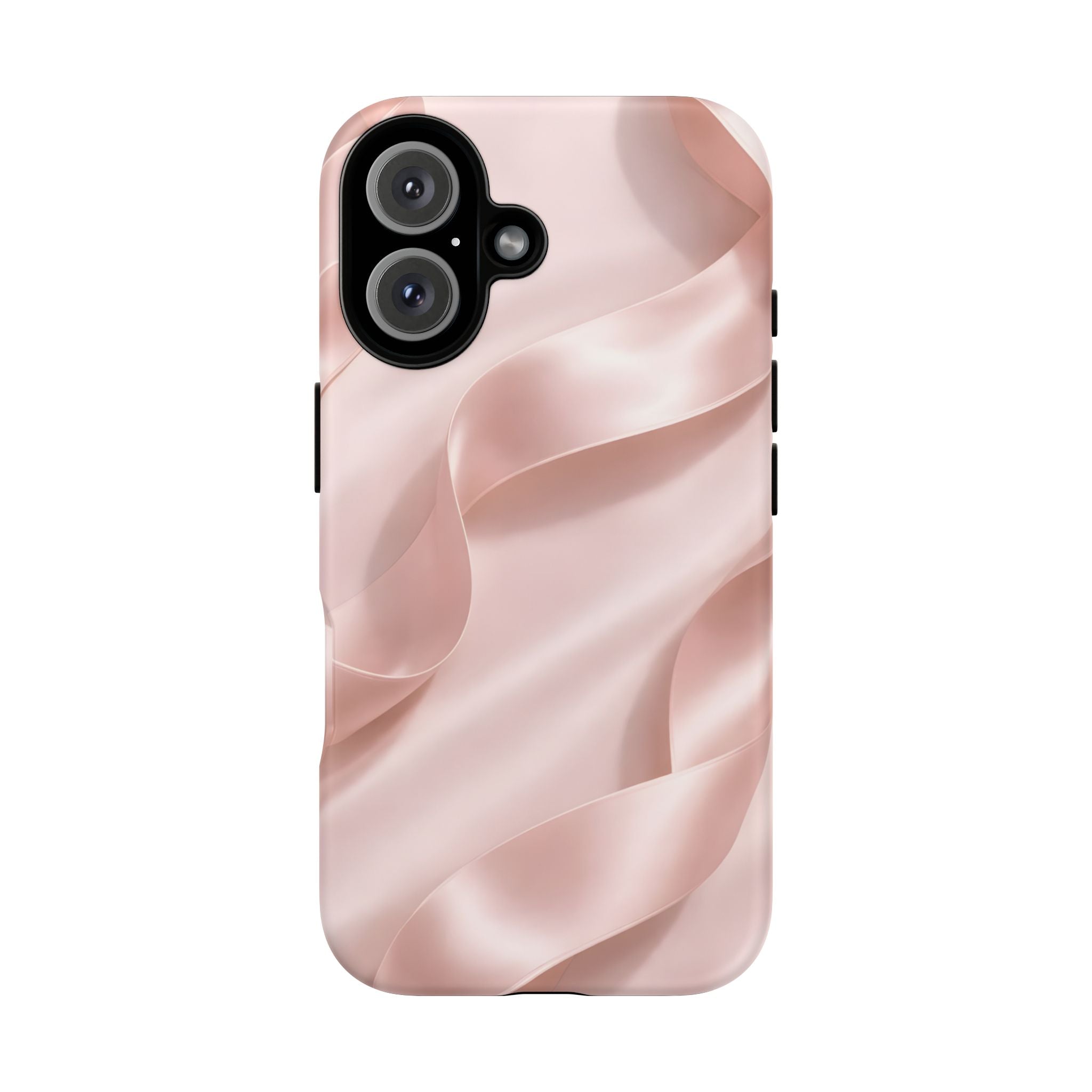 Blush Pink Satin Ribbon Phone Case – Elegant Coquette Aesthetic Luxury iPhone Case, Feminine Designer Bow Phone Cover