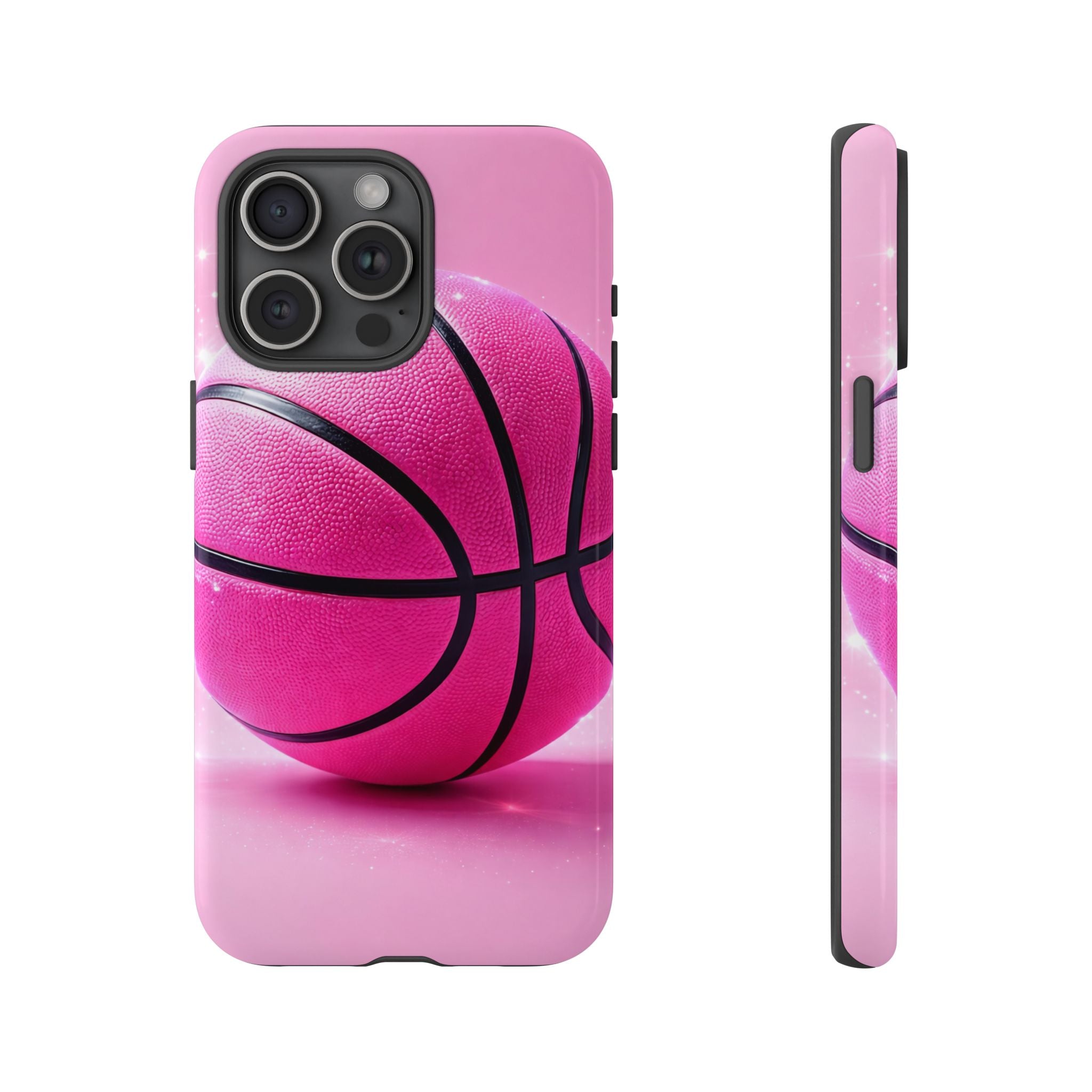 Pink Basketball Phone Case, Aesthetic Sports iPhone & Samsung Case, Cute Girly Athlete Case, Coquette Sport Phone Cover