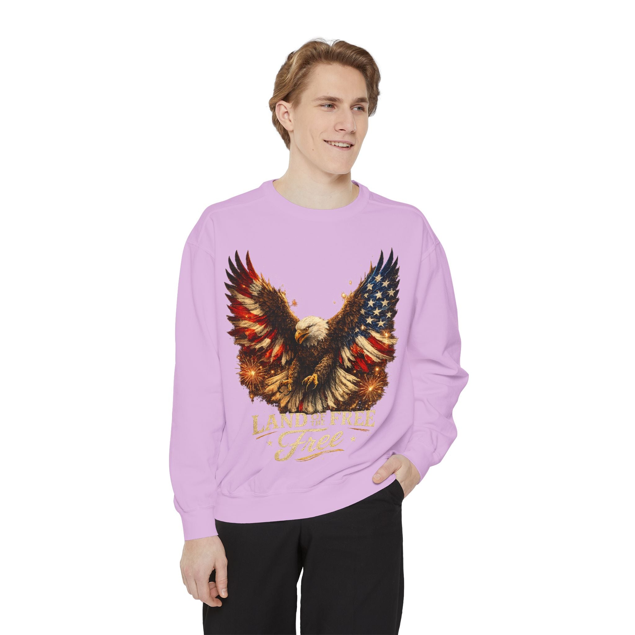 Patriotic Eagle Sweatshirt — Land of the Free Graphic Crewneck