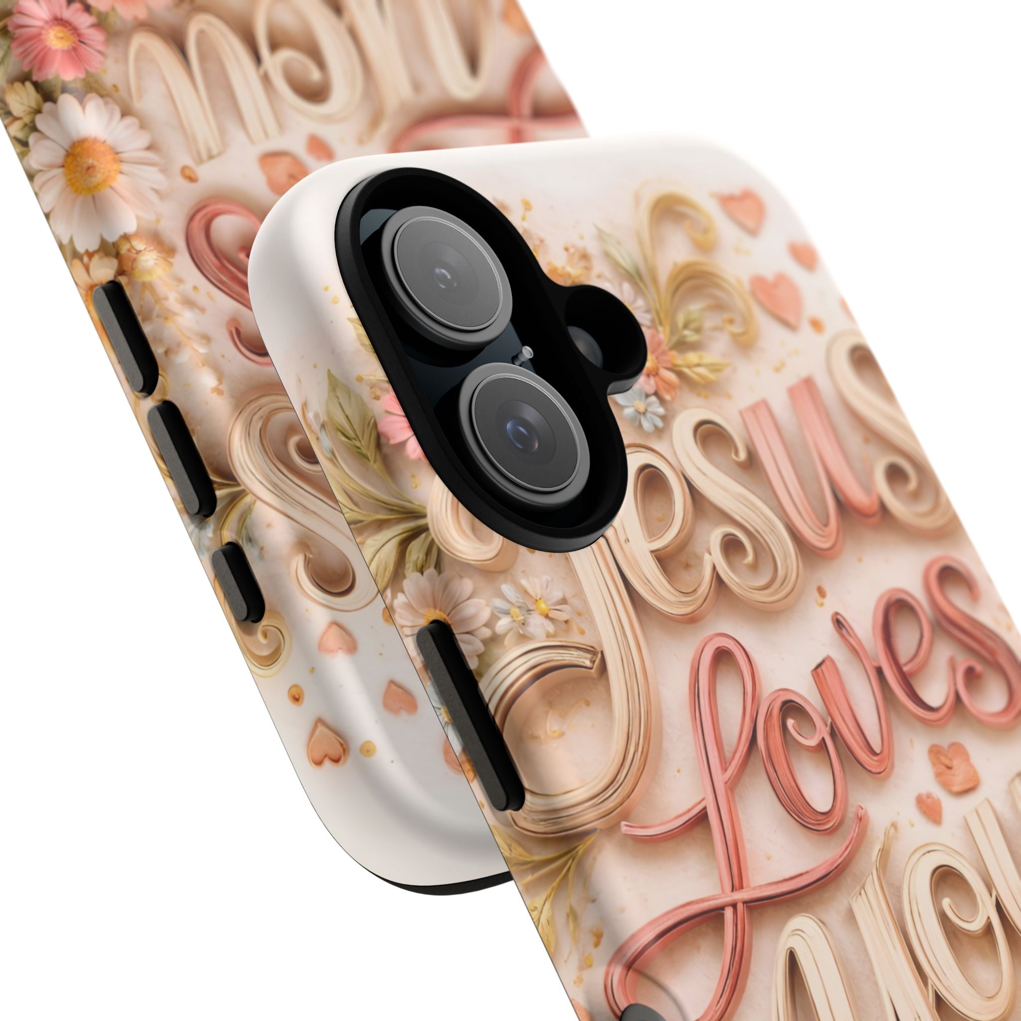 Phone Case — "Jesus Loves You" Floral Pastel Protective Cover