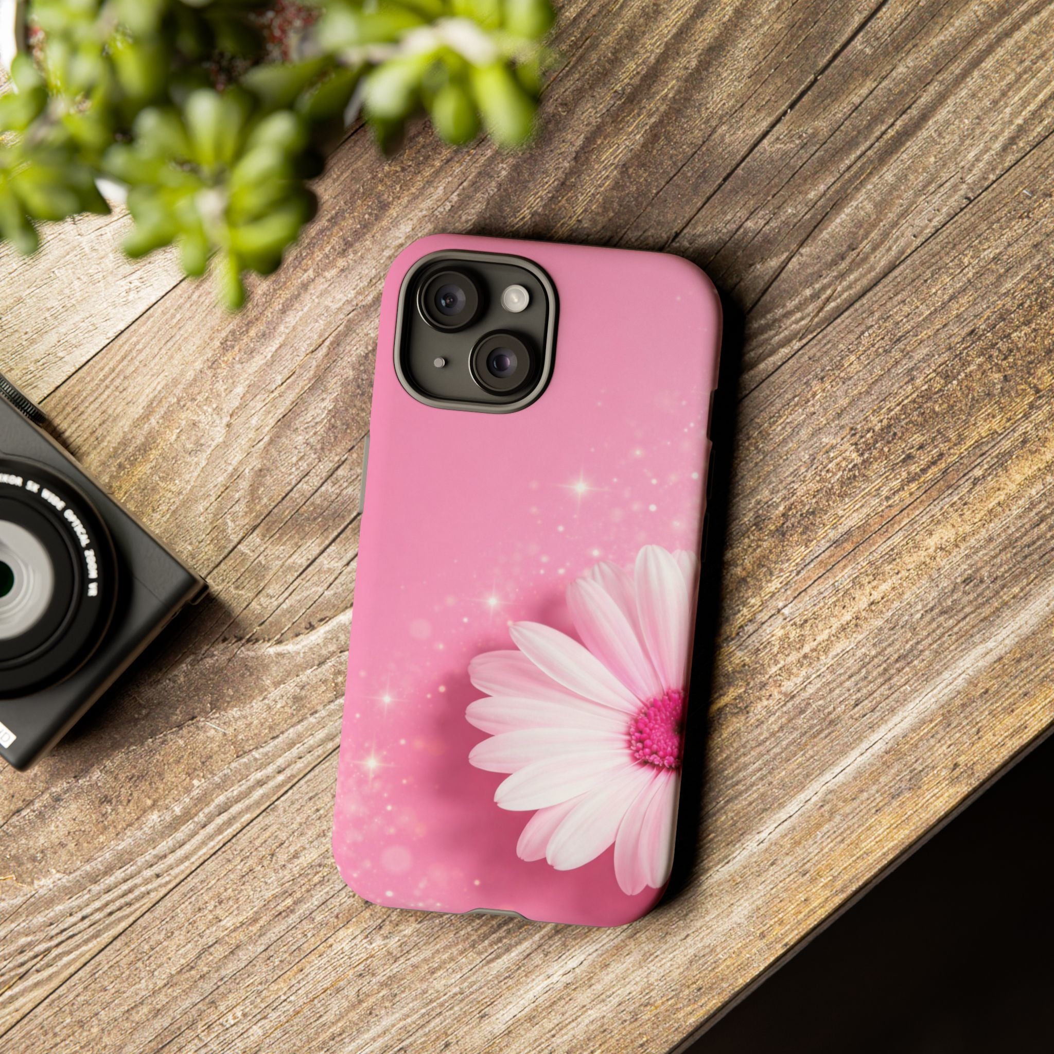 Pink Daisy Phone Case, Aesthetic Floral iPhone & Samsung Case, Cute Flower Phone Cover, Soft Girl Coquette Case, Feminine Pink Case