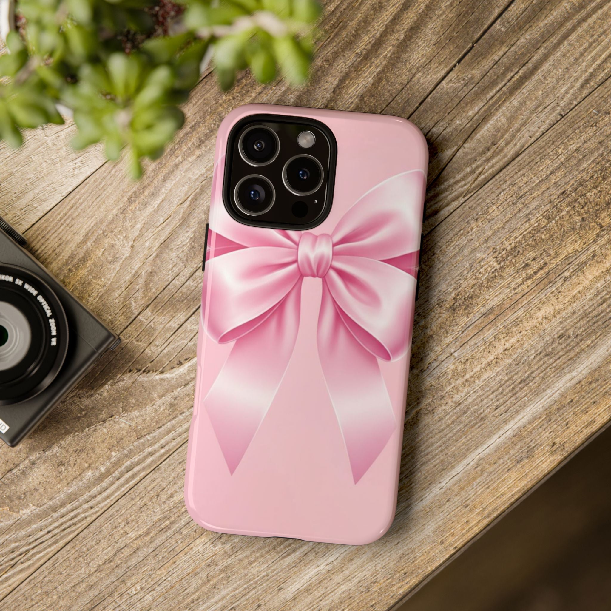 Coquette Pink Bow Phone Case, Cute Aesthetic iPhone Case, Soft Girl Bow Cover, Feminine Girly Phone Case