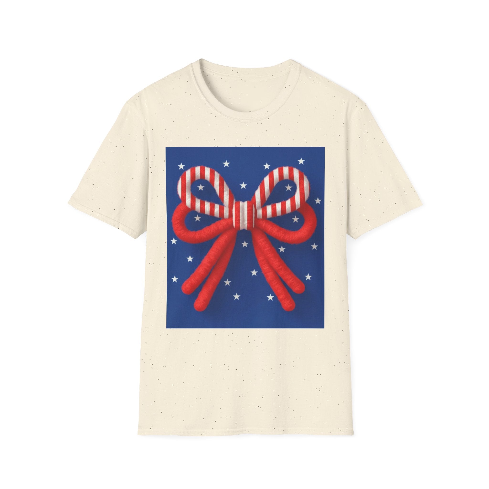 Patriotic Bow T-Shirt – Cute 4th of July Shirt for Women, American Flag Coquette Tee, Red White Blue USA Outfit