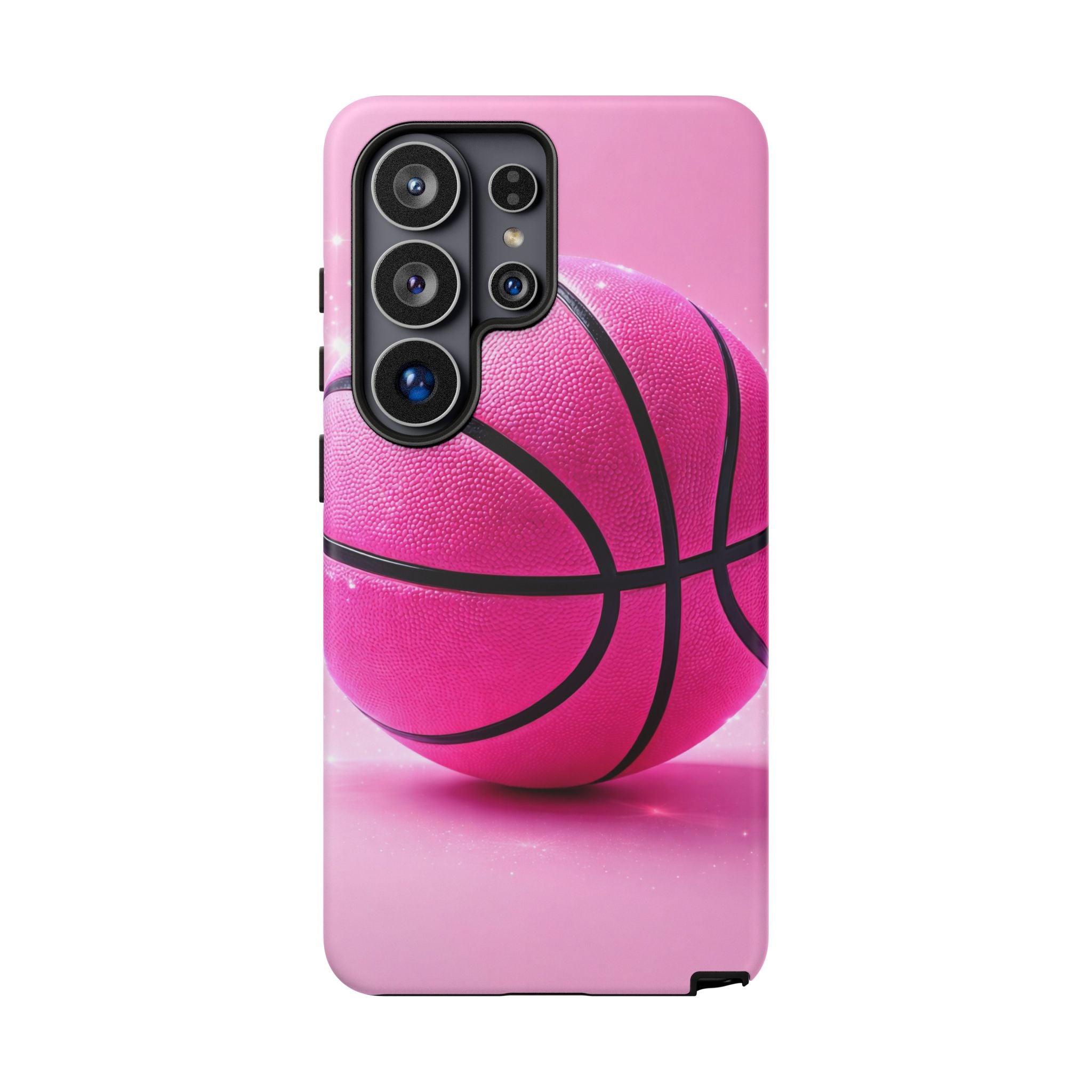 Pink Basketball Phone Case, Aesthetic Sports iPhone & Samsung Case, Cute Girly Athlete Case, Coquette Sport Phone Cover
