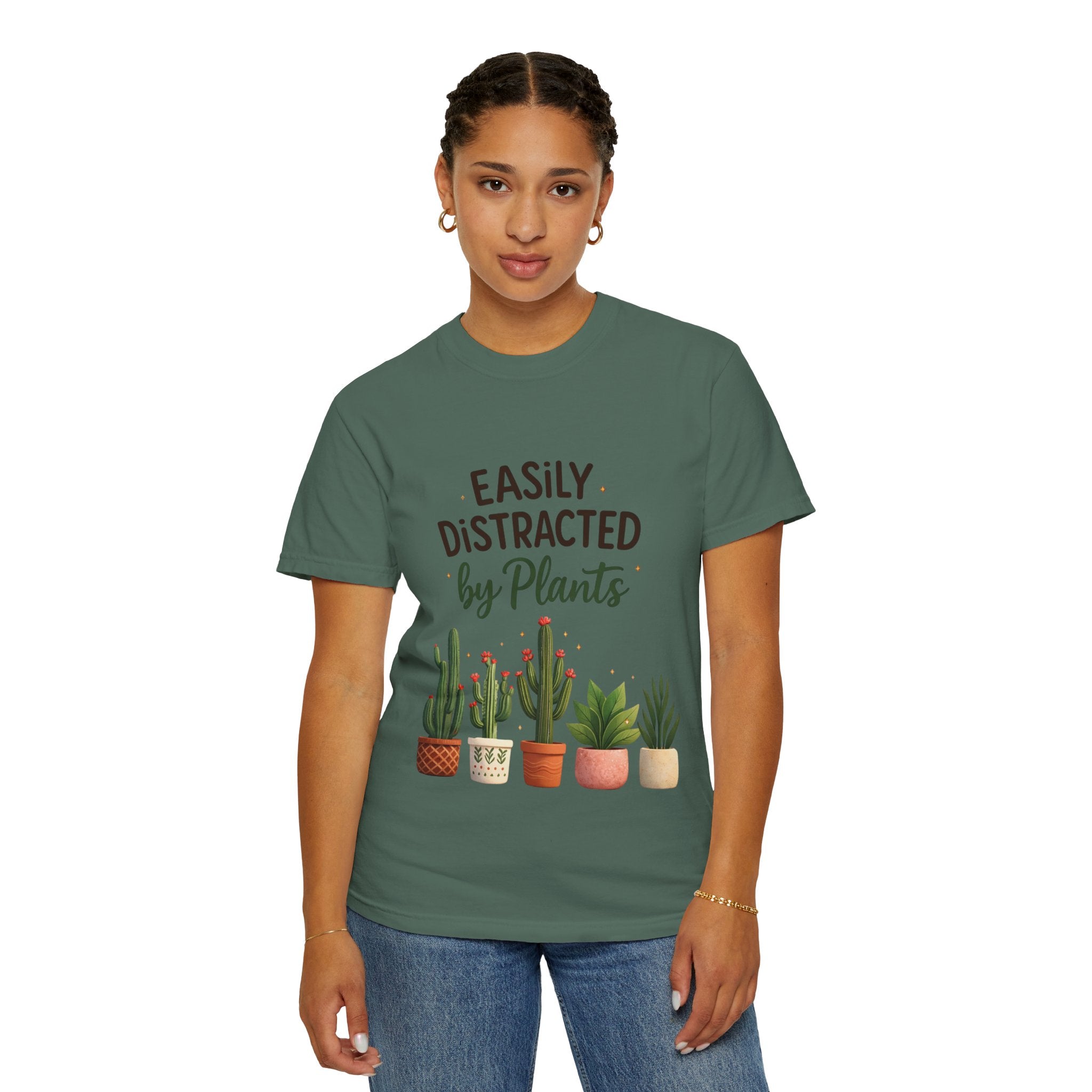Easily Distracted By Plants Shirt, Plant Lover T-Shirt, Funny Plant Mom Tee, Botanical Lover Gift, Succulent Cactus Shirt, Unisex Graphic Tee