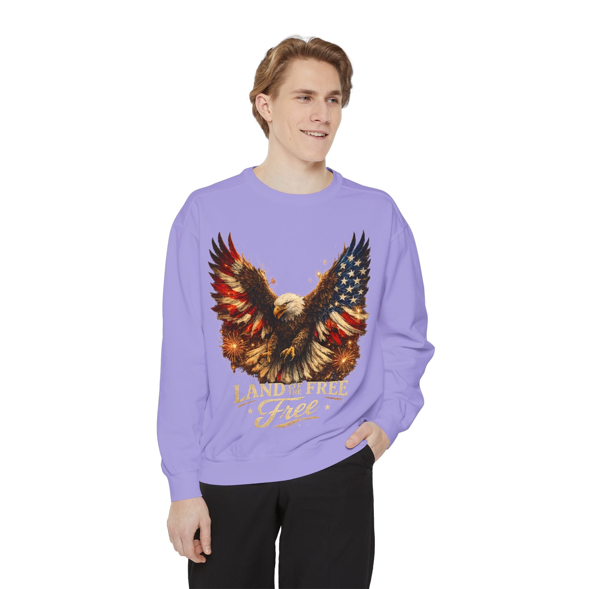 Patriotic Eagle Sweatshirt — Land of the Free Graphic Crewneck