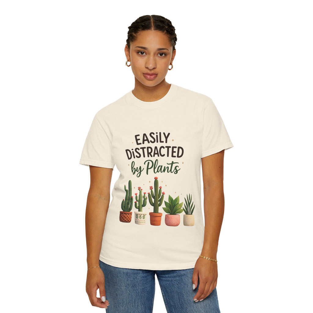 Easily Distracted By Plants Shirt, Plant Lover T-Shirt, Funny Plant Mom Tee, Botanical Lover Gift, Succulent Cactus Shirt, Unisex Graphic Tee