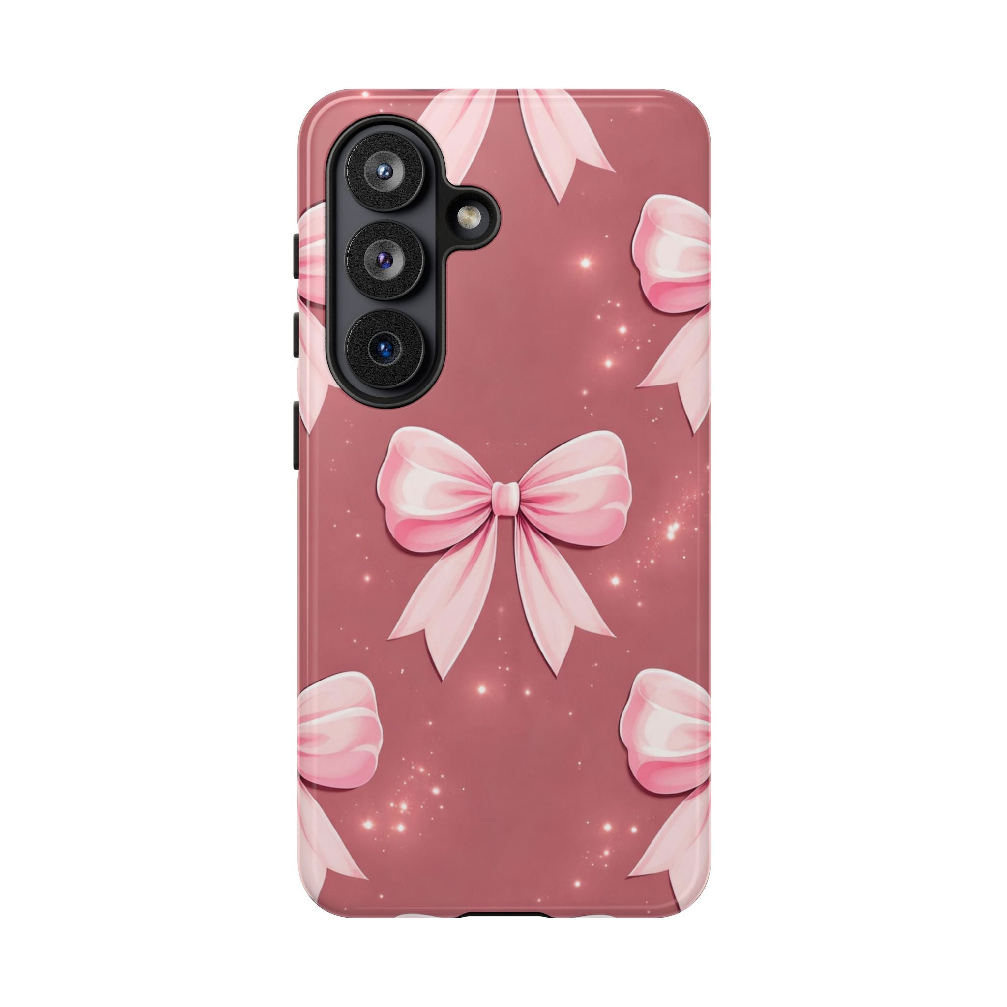 Pink Bow Phone Case, Coquette Aesthetic iPhone & Samsung Case, Cute Girly Pattern Case, Soft Girl Feminine Phone Cover