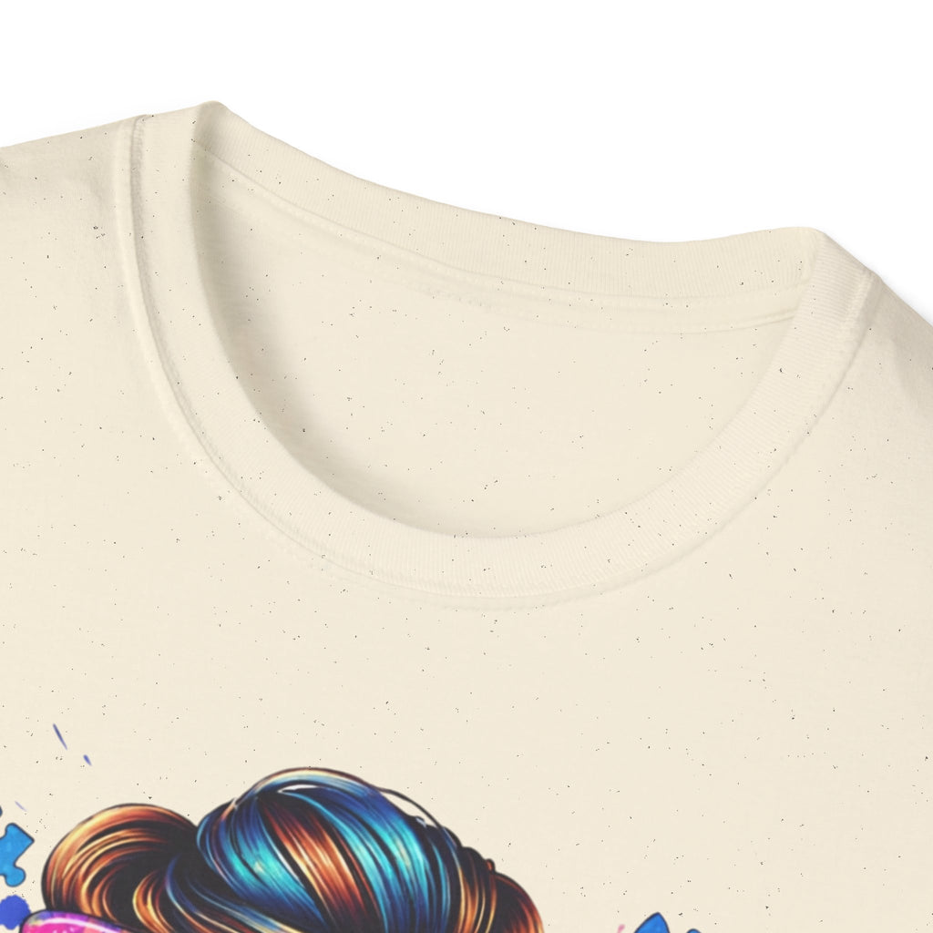 Autism Mom T-Shirt — Colorful Puzzle Heart Design for Proud Moms