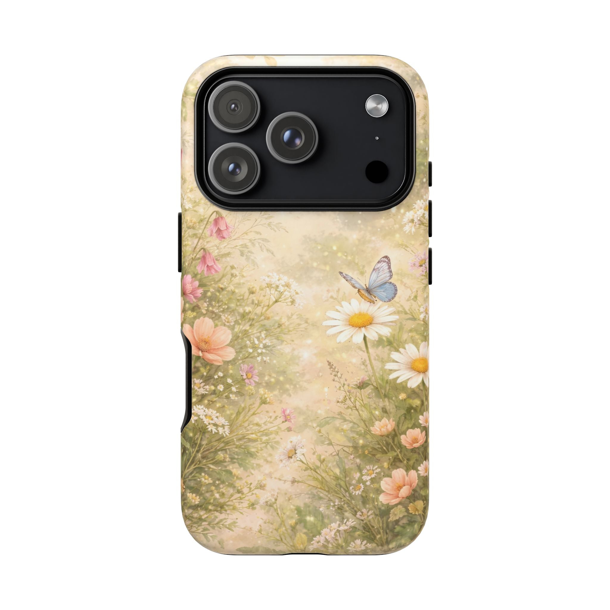 Cottagecore Wildflower Butterfly Phone Case – Vintage Floral Nature Aesthetic iPhone Case, Dreamy Woodland Flower Phone Cover
