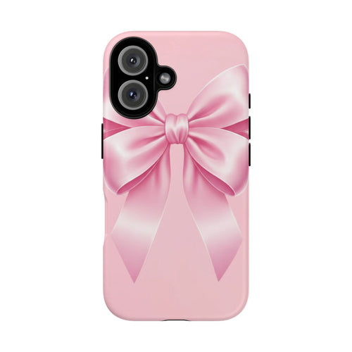 Coquette Pink Bow Phone Case, Cute Aesthetic iPhone Case, Soft Girl Bow Cover, Feminine Girly Phone Case