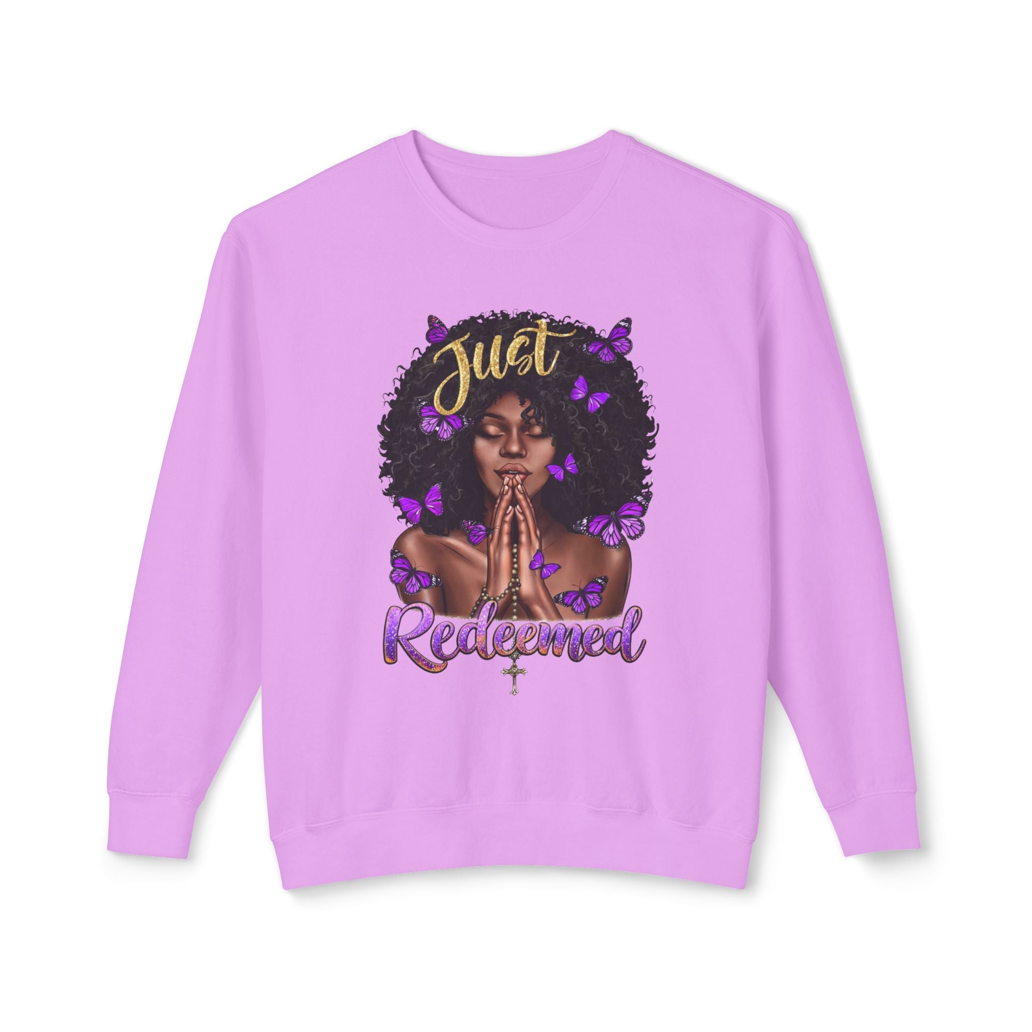 Redeemed Christian Afro Woman T-Shirt – Faith-Based Butterfly Design, Inspirational Black Woman Graphic Tee, Spiritual Gift for Women