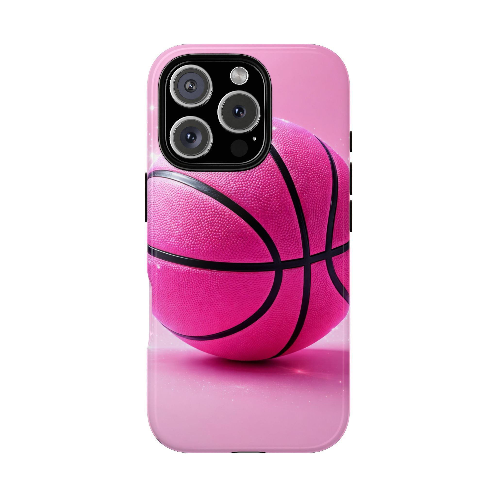 Pink Basketball Phone Case, Aesthetic Sports iPhone & Samsung Case, Cute Girly Athlete Case, Coquette Sport Phone Cover