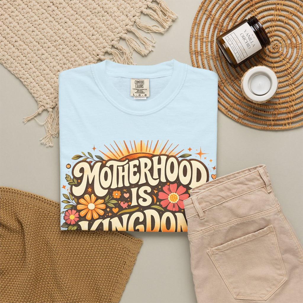 Motherhood Is Kingdom Work T-Shirt — Christian Mom Graphic Tee (Proverbs 31:27)